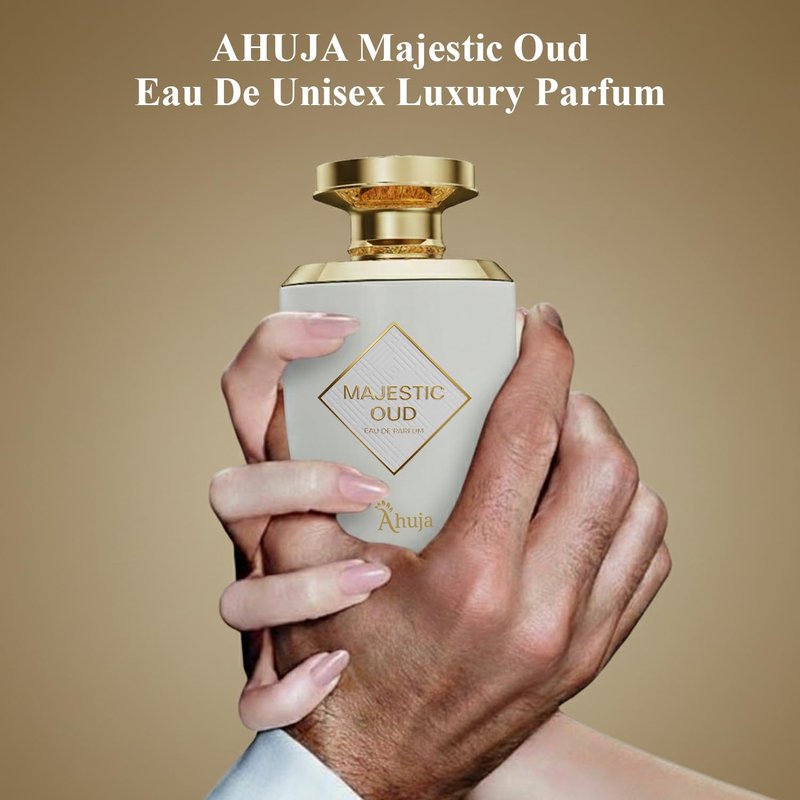 Ahuja Majestic Oud Eau De Parfum 3.4 fl oz | Unisex Luxury Fragrance with Oud, Vanilla & Rose Notes