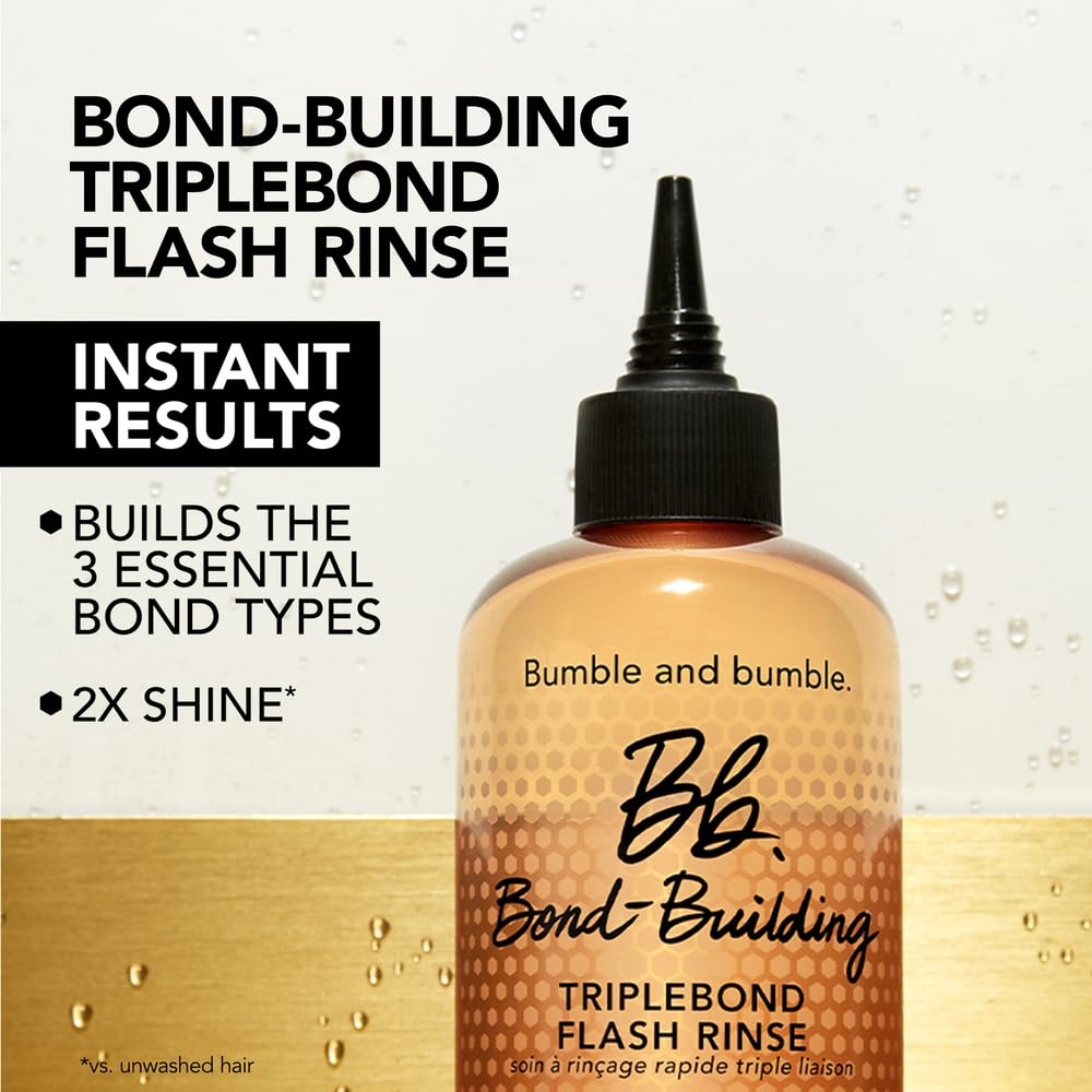 Bumble and bumble. Bond-Building TripleBond Flash Rinse For Damaged Hair | Strengthens and Adds 2x Shine | For Damaged Fine to Medium Curly, Wavy, Straight Hair Types