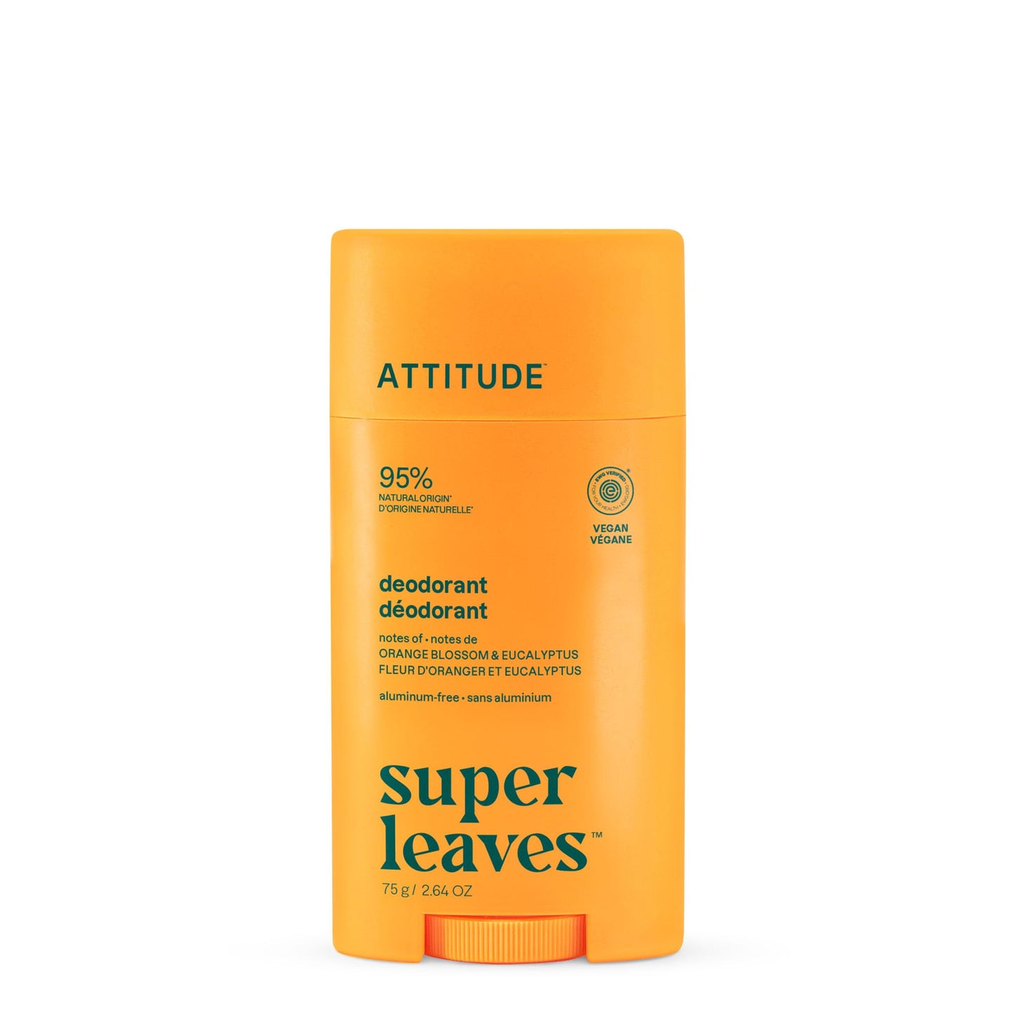 ATTITUDE Aluminum Free Deodorant, Natural Origin Ingredients, EWG Verified, Odor Control With Baking Soda, Twist & Glide, Dermatologically Tested, Vegan, Orange Blossom & Eucalyptus, 2.64 Oz