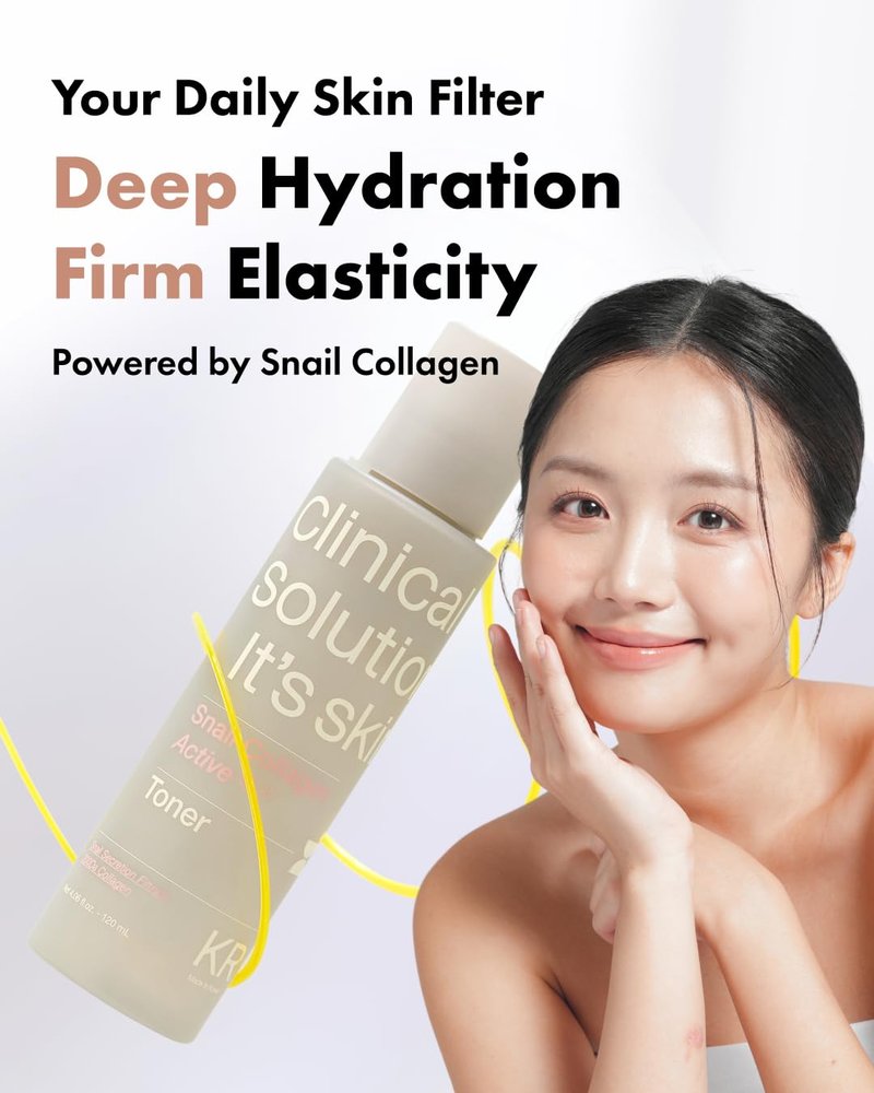 It'S SKIN Active Snail Collagen Toner 4.05 fl.oz, Hydrating Liposome Encapsulated Toner, Snail Mucin & Dual Collagen, Elasticity, Radiant Skin, Non-Sticky Moisturizing, Korean Skincare