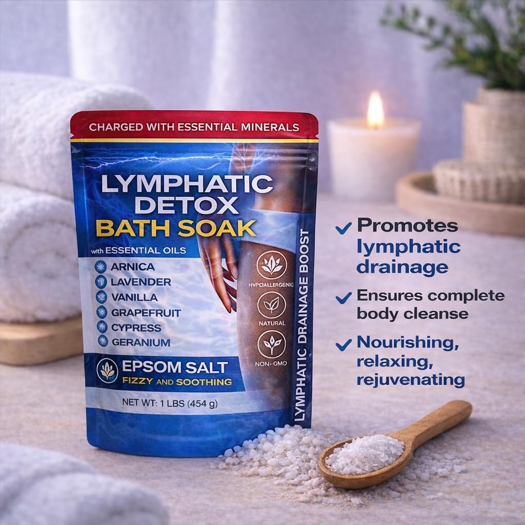 Bruizex Arnica Montana Bath Salts, Epsom Salt Bath Soak for Lymphatic Drainage & Body Detox, Magnesium Bath soak with Essential Oils, Bath Salts for Pain Relief, Swelling & Post Surgery -1 Lb