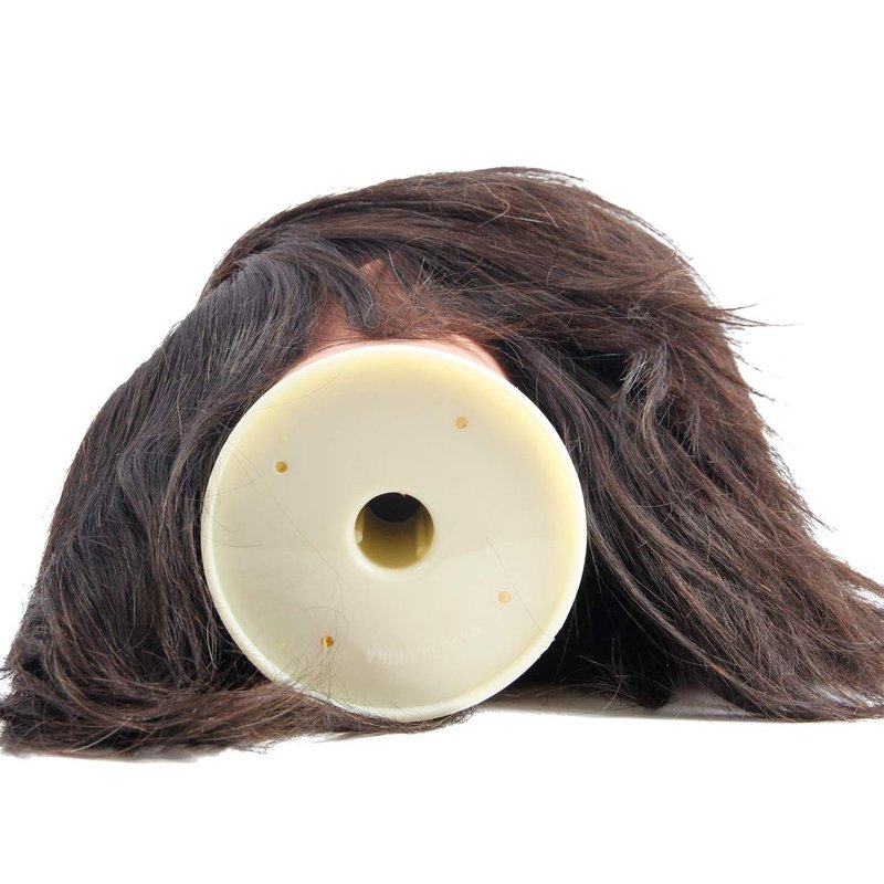 Zenyinfa Male Mannequin Head 100% Human Hair Training Doll Head for Hair Styling Cosmetology Manikin head for Cutting with Clamp Stand