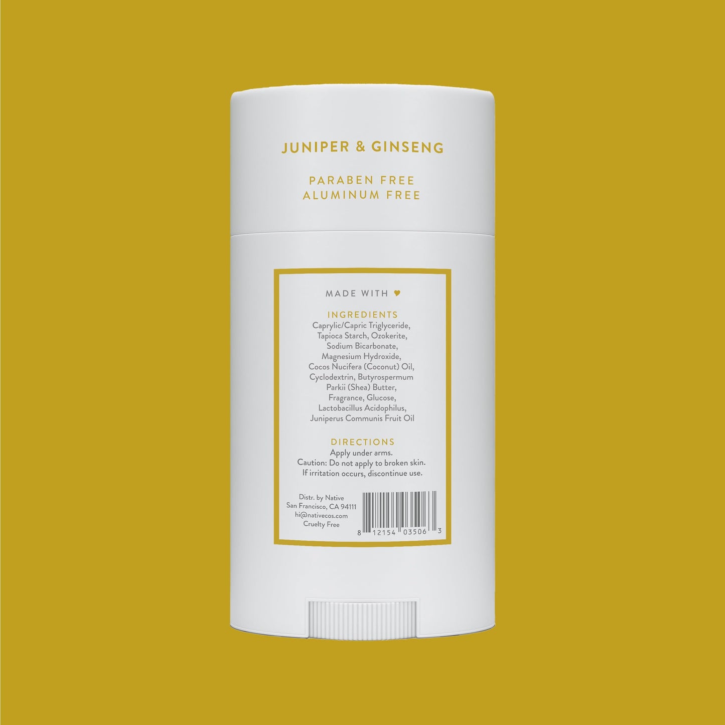 Native Deodorant Contains Naturally Derived Ingredients, 72 Hour Odor Control, Deodorant for Women and Men, Aluminum Free, Juniper & Ginsing 2.65oz