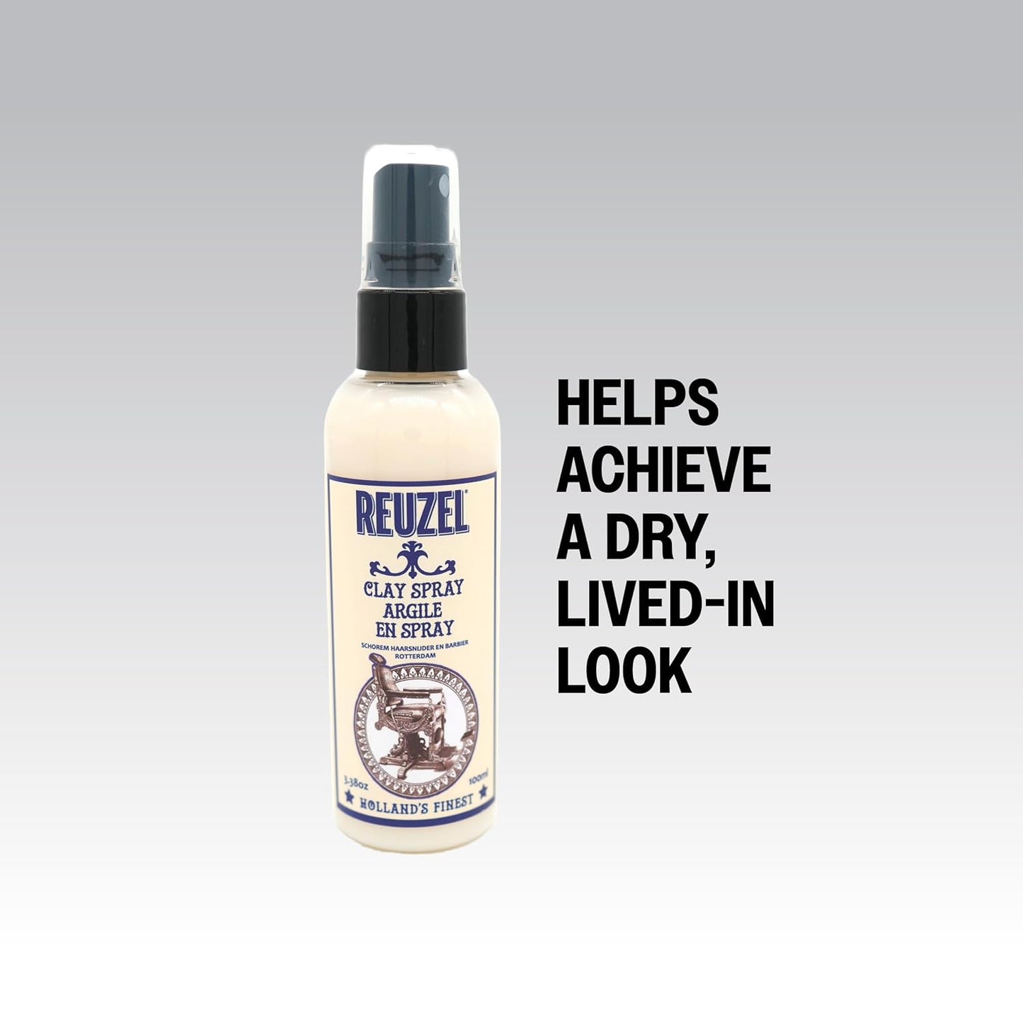 Reuzel Clay Hairspray for Men - Strong Hold, Matte Finish | 8 oz