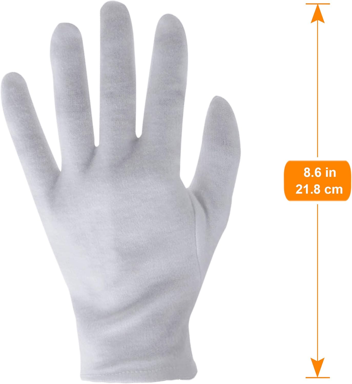 White Cotton Gloves for Eczema Relief | 6 Pairs Moisturizing Work Glove Liners