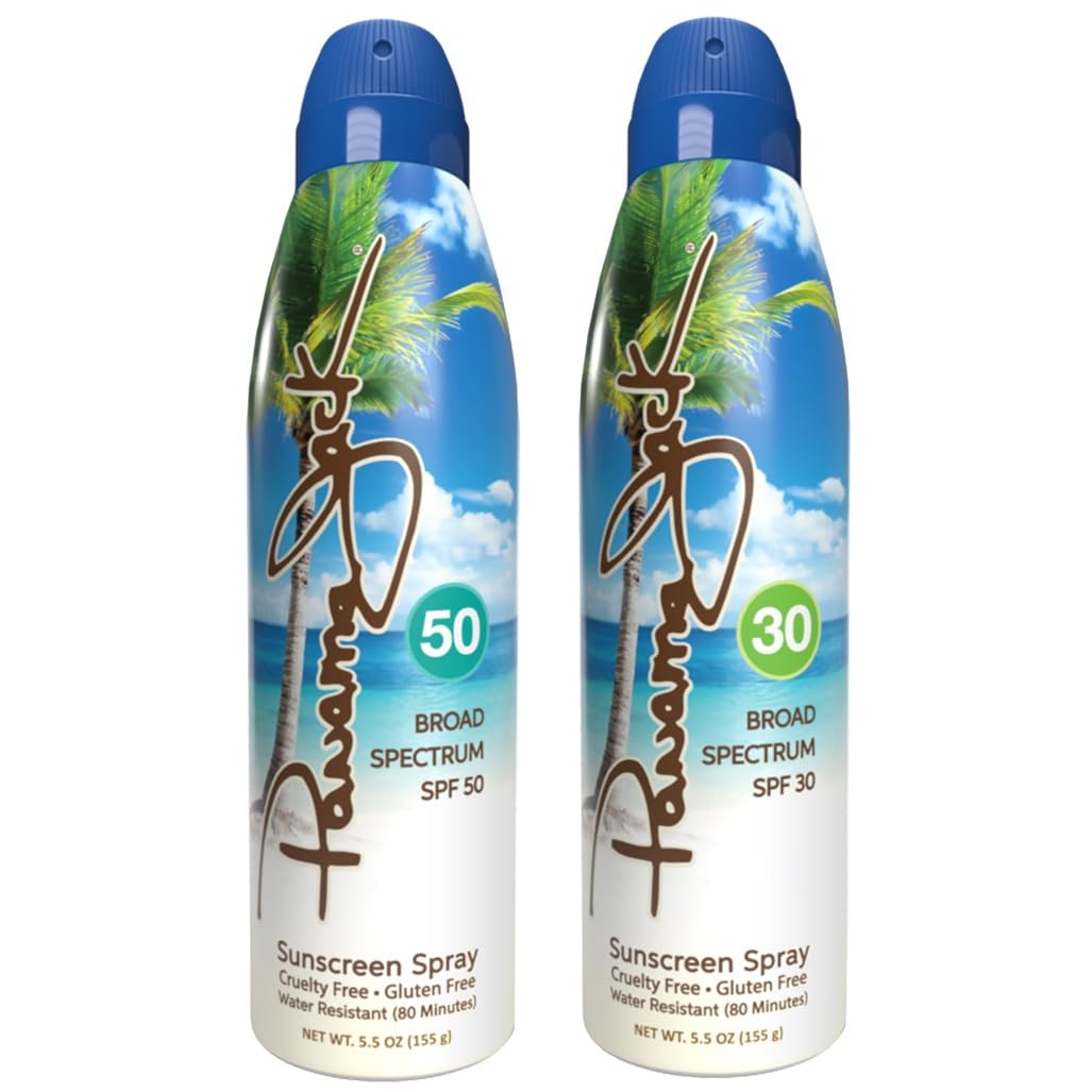 Panama Jack Explorer Duo - Travel Sunscreen Spray SPF 30 & 50 Suntan Sun Care Pack