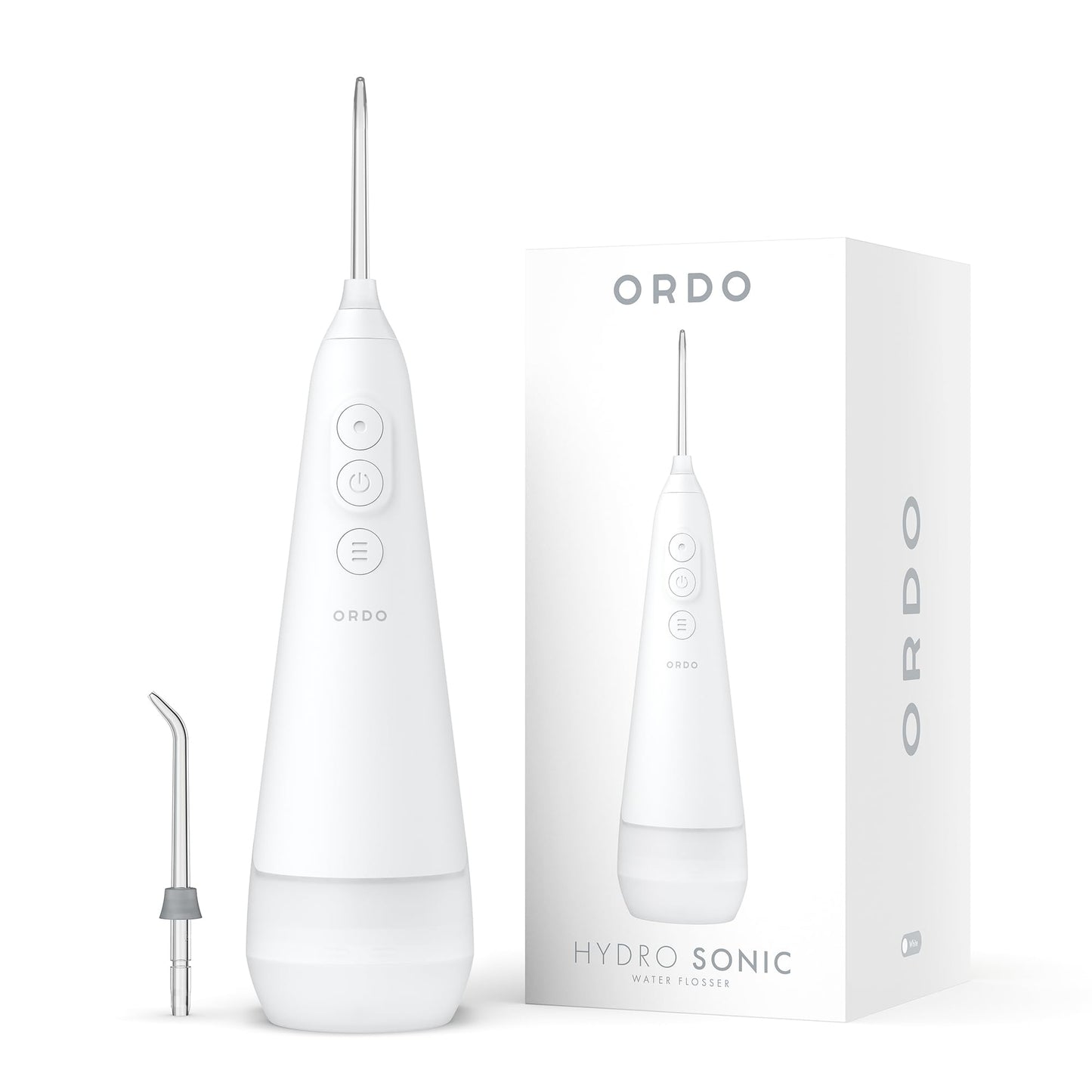 ORDO Hydro Sonic Water Flosser, Cordless, 3 Pressure Settings, White
