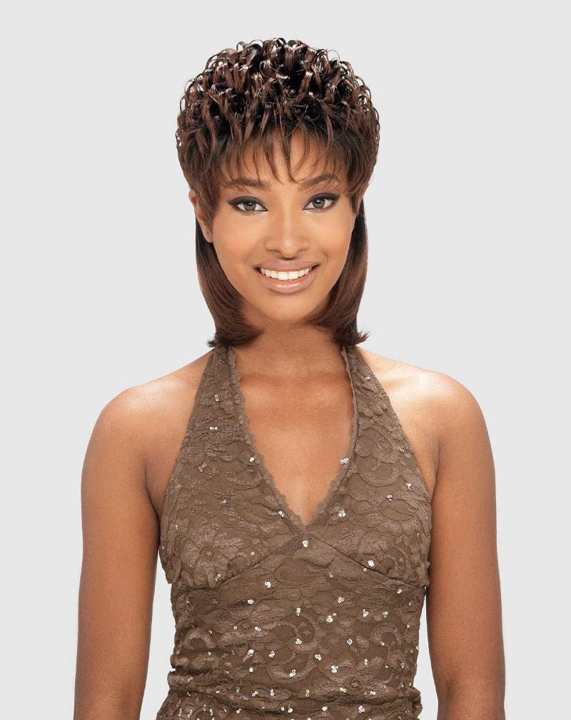 Vanessa AMA (1B Off Black) SHORT FRONT MEDIUM LENGTH STRAIGHT BACK WIG