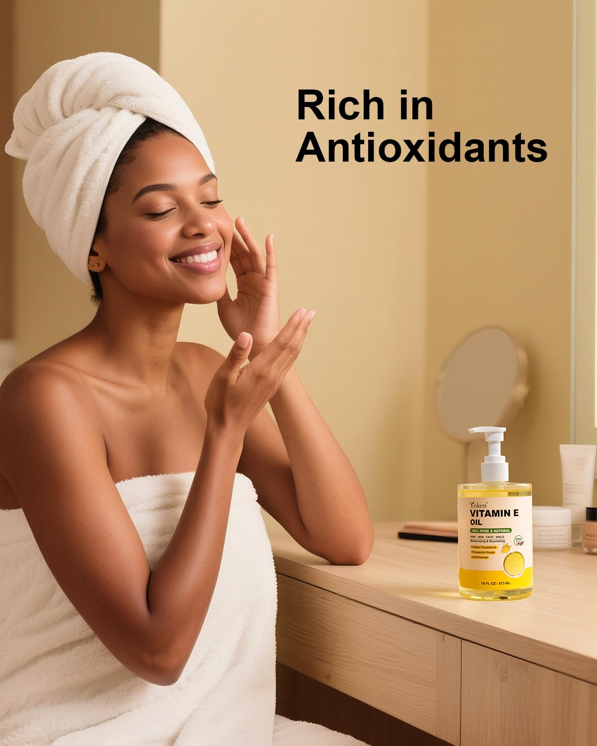 Yoken Vitamin E Oil for Skin 16 Oz Body Bath DIY oils for Face Cold Pressed
