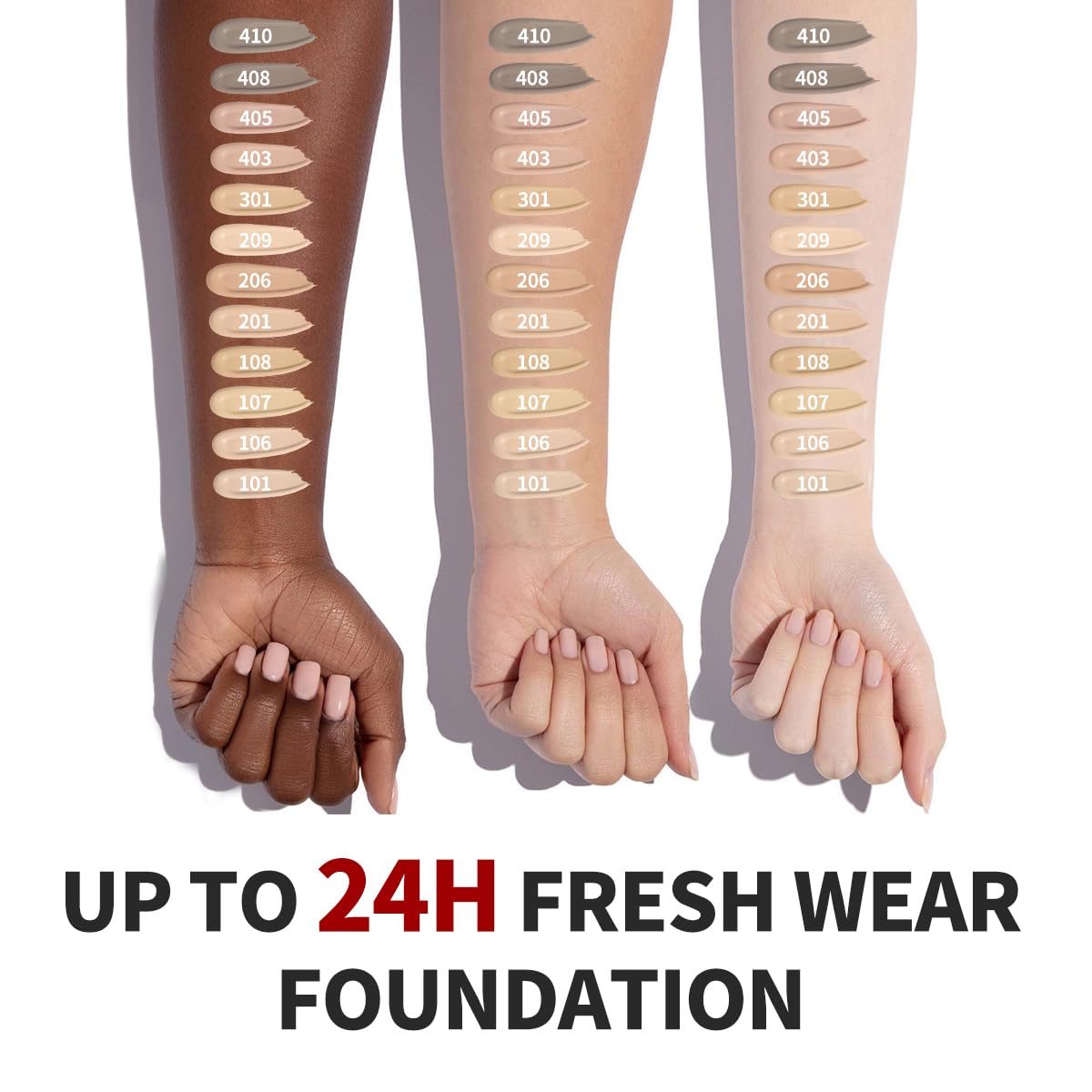LXSKN Anti-Dark Spot Liquid Foundation - Collagen Serum Foundation Infused with 2% Niacinamide, High Coverage For A Smooth & Satin Finish, 107 Light