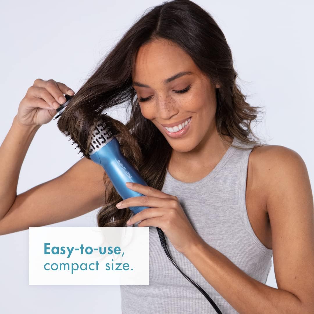 BaBylissPRO Nano Titanium 2 Inch Compact Hot Air Brush, Hair Styling Tools & Appliances, BNTMHBUC, Blue