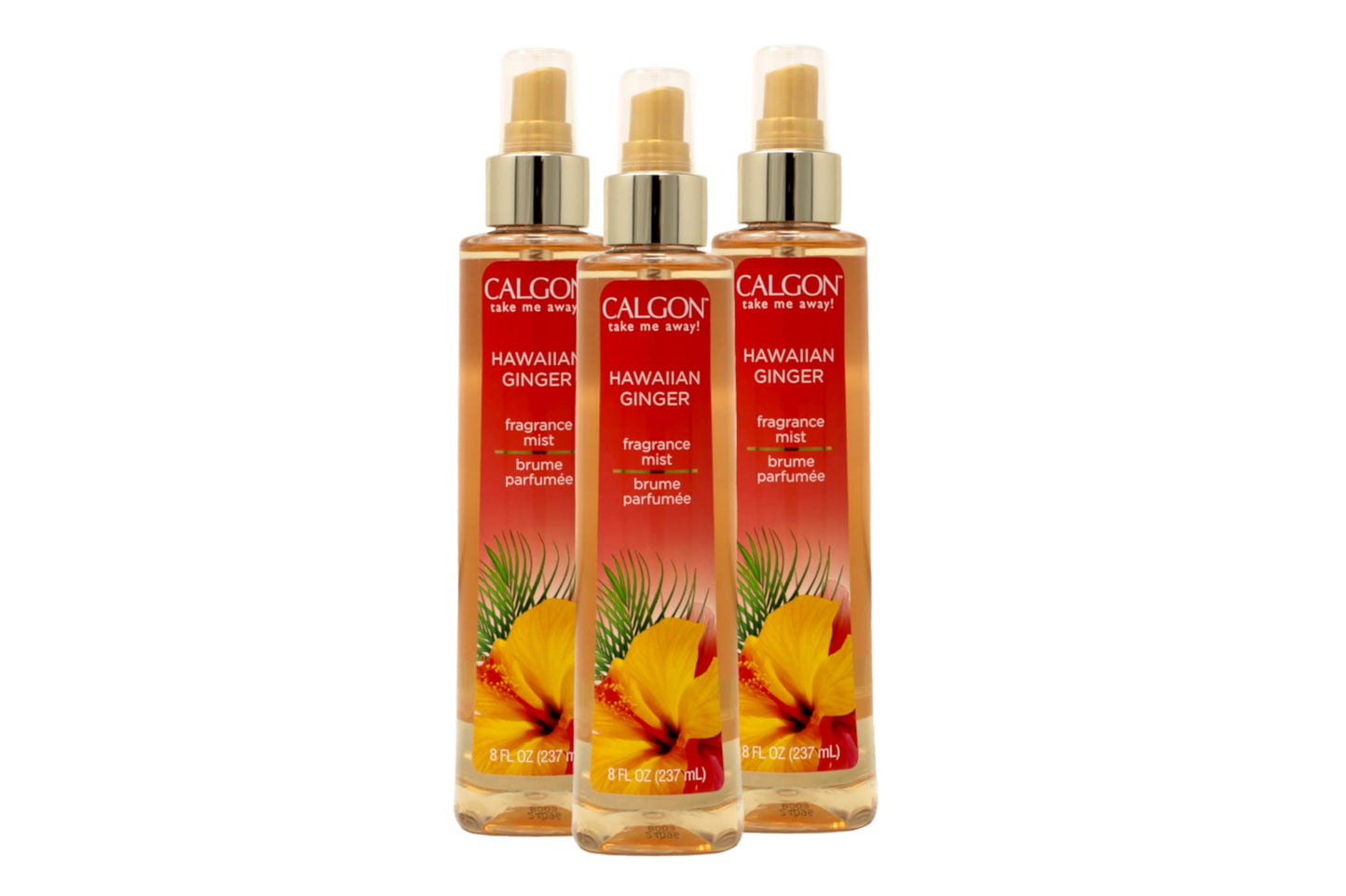 Calgon Hawaiian Ginger Fragrance Body Mist 8 oz (Pack of 3)