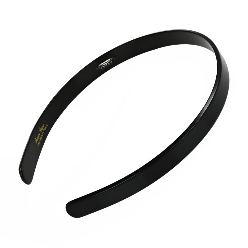 Black Headband for Women, France Luxe 1/2" Ultracomfort, Flexible Fit Plastic Headband with Gentle Teeth, Comfortable, All-Day Hold