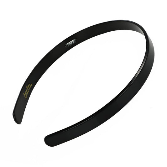 Black Headband for Women, France Luxe 1/2" Ultracomfort, Flexible Fit Plastic Headband with Gentle Teeth, Comfortable, All-Day Hold