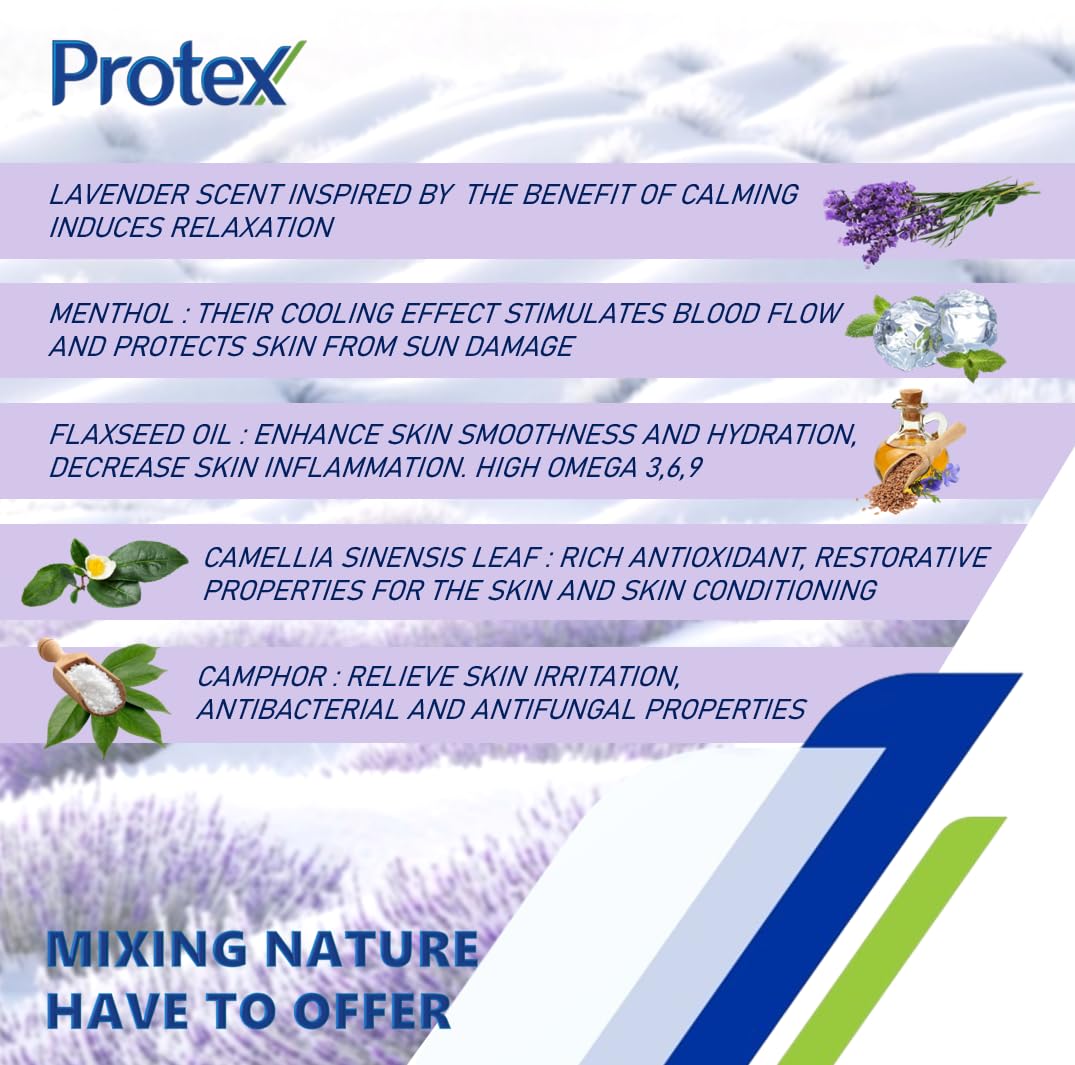Lavender Ice Freeze Bar Soap (Pack of 4) Compatible With Protex, Cooling Formula, Flaxseed Oil Extracted, 2.11 oz./60g.