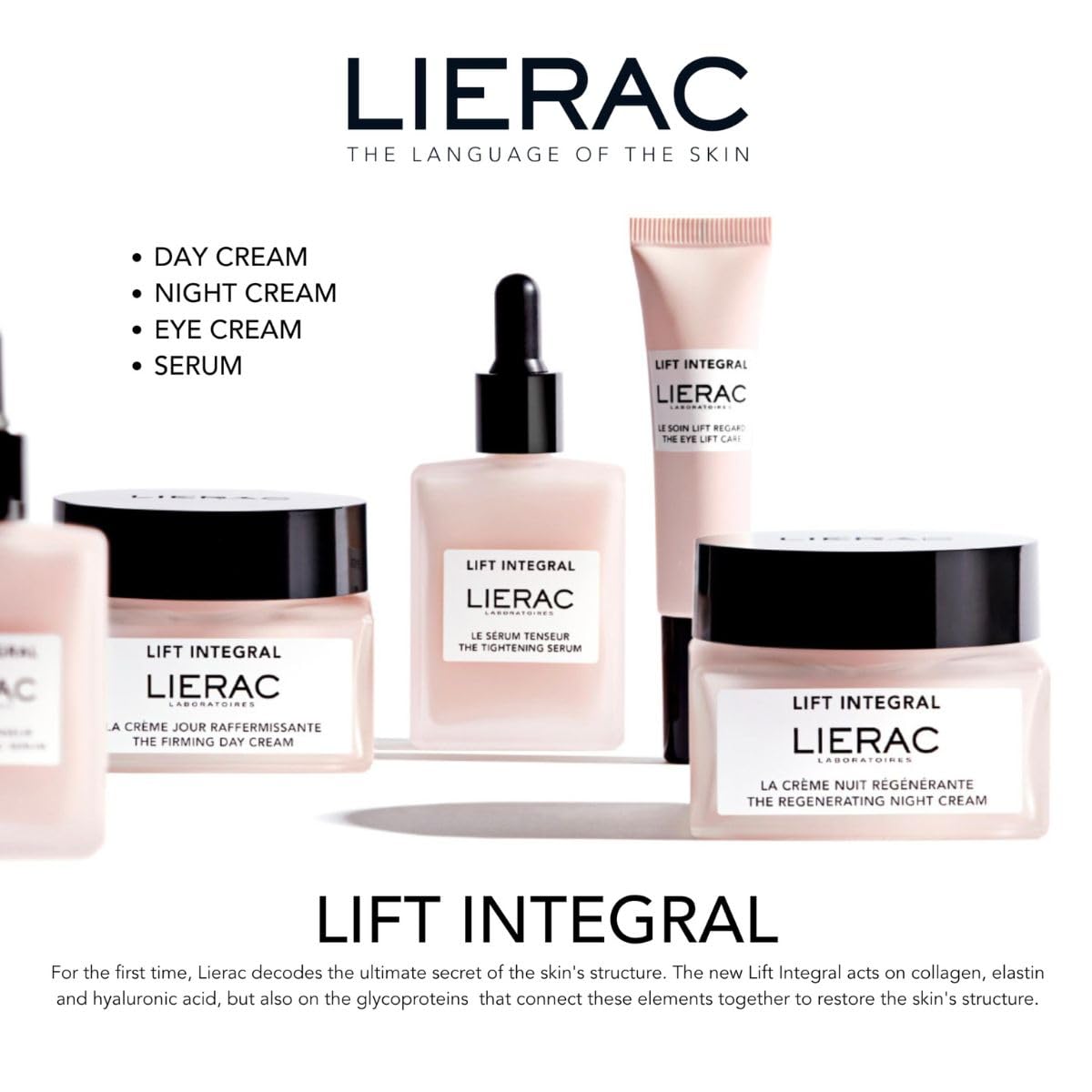 Lierac Lift Integral Under Eye Cream for Dark Circles - Firming Solution with Hyaluronic Acid, Collagen, Elastin, Tightens & Smoothes Wrinkles, Eye Cream for Wrinkles & Sensitive Skin - 15ml