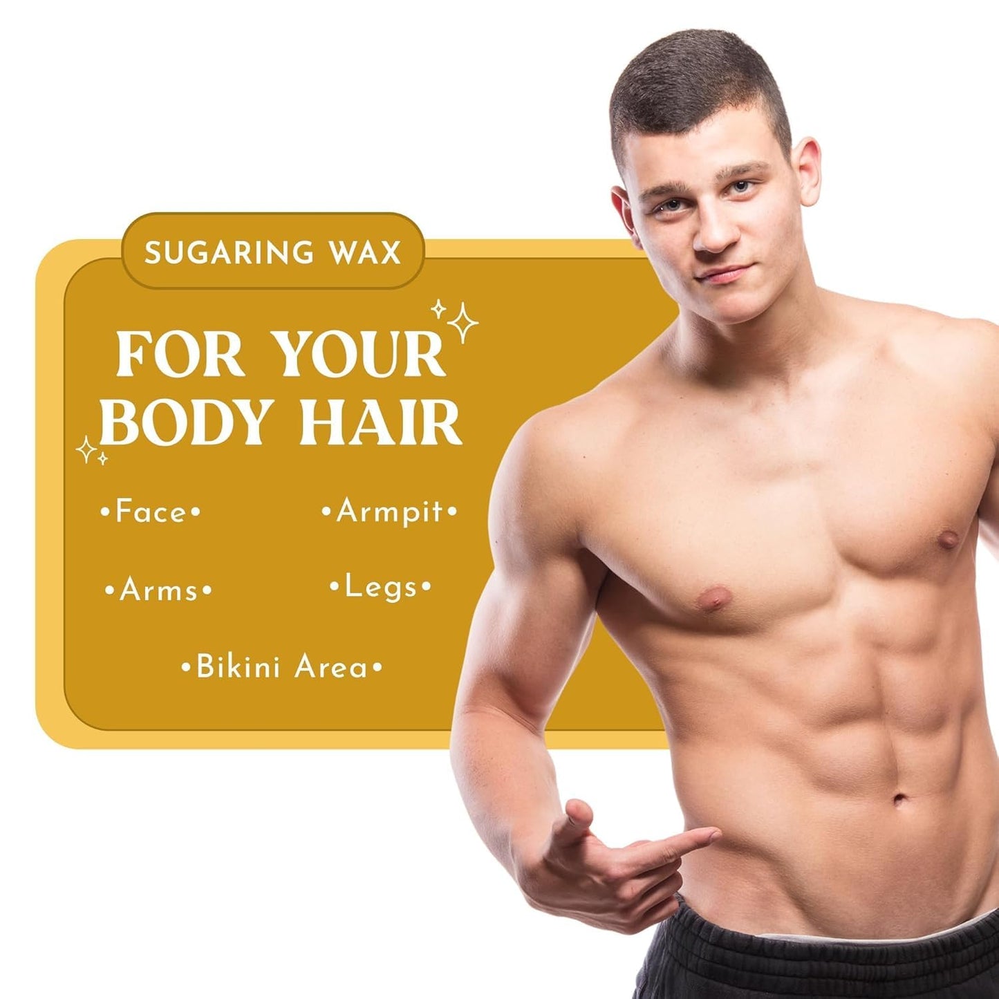 MOOM USDA Organic Sugar Wax Hair Removal for Men, 12 oz Wax Jar, Sugaring Hair Wax with Aloe Vera & Chamomile - Body, Leg, Chest & Face wax - Soft Wax for Sensitive Skin (Strips & Sticks Not Included)