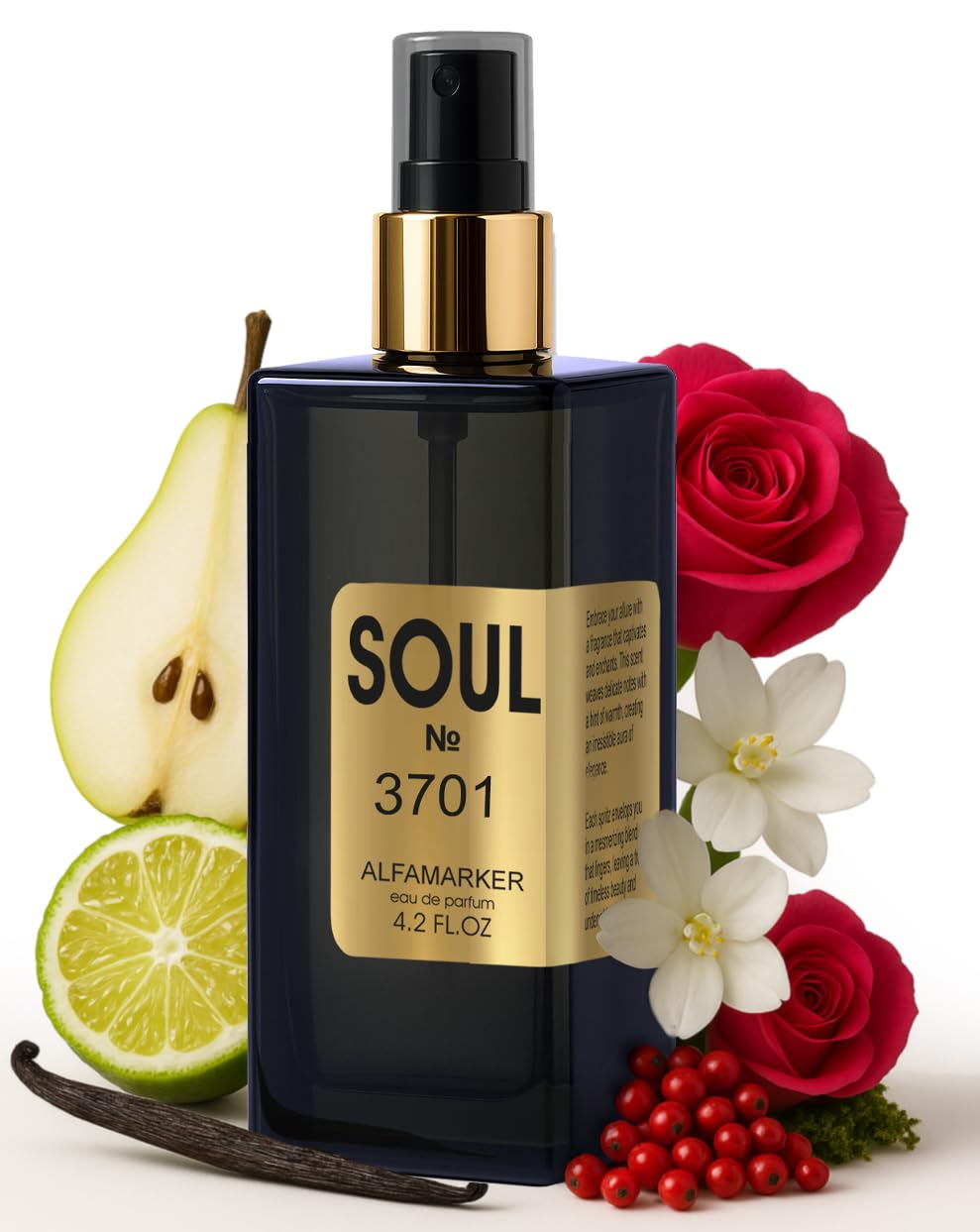 ALFAMARKER SOUL № 3701 Lucky Idol – Perfume for Women | Long Lasting Eau de Parfum Spray 4.0 Fl Oz / 120ml | Boutique-Inspired Floral Fruity Women’s Fragrance