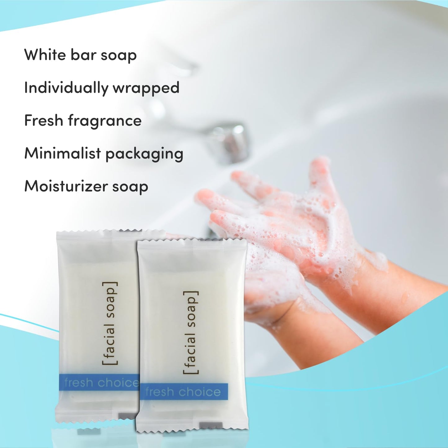Fresh Choice Bulk Hotel Soap, Individually Wrapped Bar Soaps, Mini Trial Size Toiletries, Bath Body Hand Soap for Vacation Rentals and Motel Guest Bathroom, 0.5 oz, Pack of 100