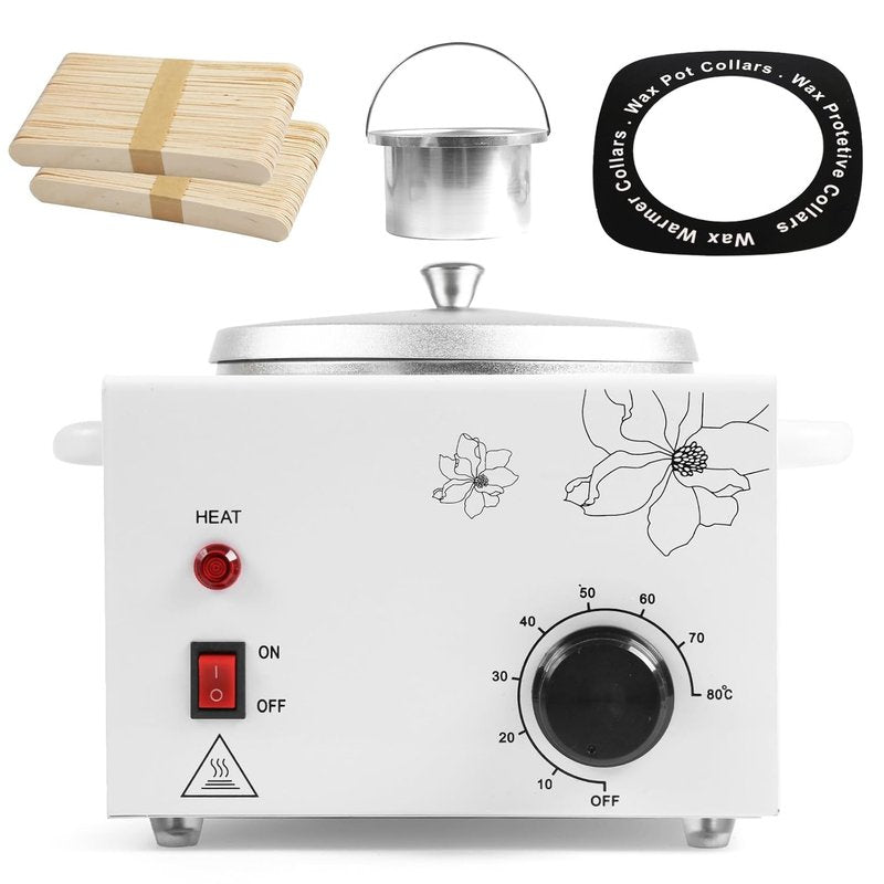 Professional 600ml Wax Warmer - Electric Hair Removal & Facial Spa Heater | Adjustable Temperature, 50 Wax Sticks Included