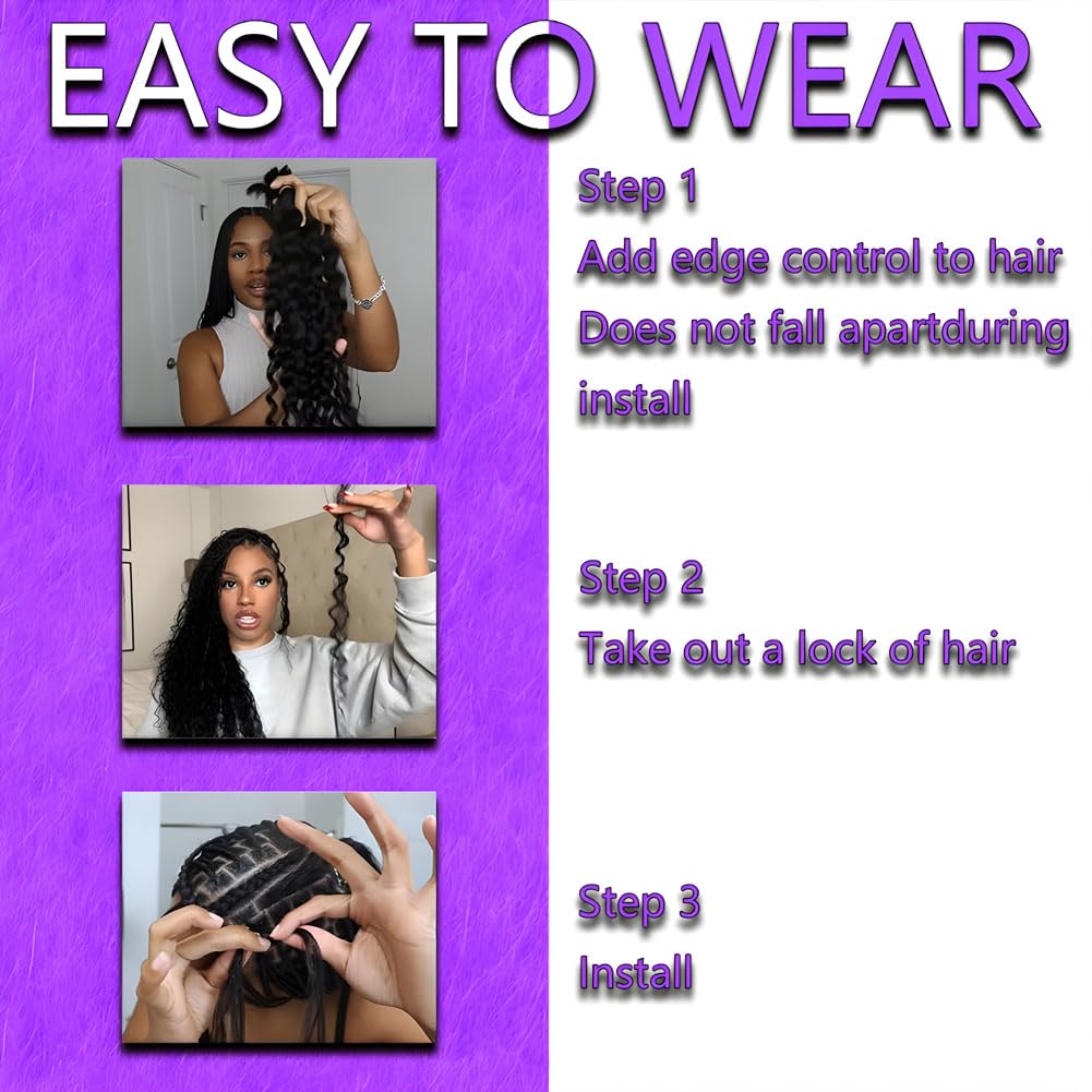 ZFY Human Braiding Hair 100g 22 Inch Deep Wave Bulk Human Hair for Braiding Boho Braids 100% Unprocessed Brazilian Virgin Human Hair Extensions No Weft 2 Bundle/Pack Dark Brown