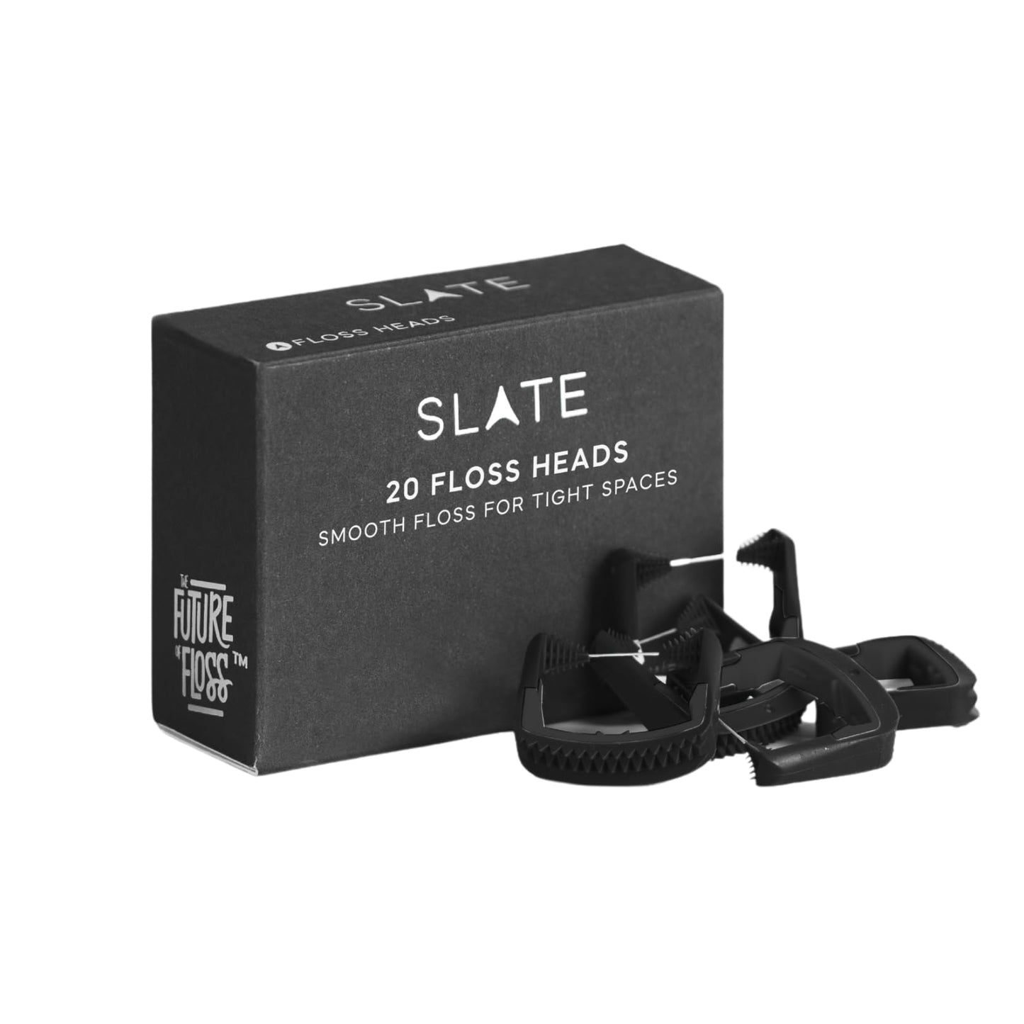 Slate Flosser Floss Head Refills (Gray, 20-Pack Refills)