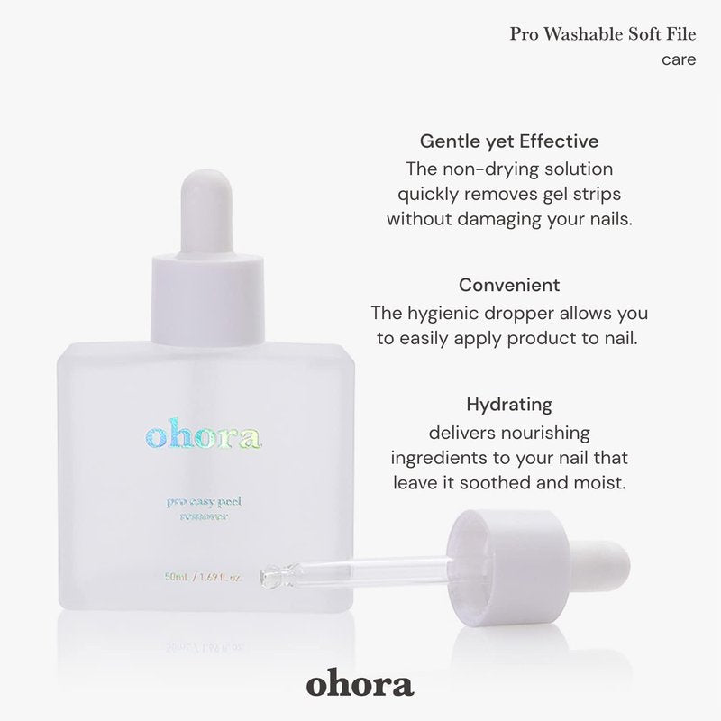 ohora Semi Cured Gel Nail Set of 3 (Pro Easy Peel Remover & N Cream Sky & N Cream Cloud) - Professional Salon-Quality Nail Care