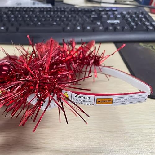 CLOACE Valentine's Day Heart Headband Light Up Red Hearts Hair Band LED Flower Party Featival Hair Accessoires for Women and Girls (Red)