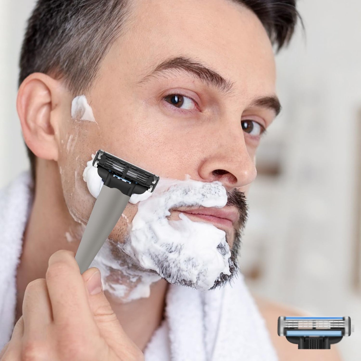 24 Pcs Razor Blade Refills for Men,Compatible with Ma-ch 3 Razor Blades Refill Disposable Blade Manual Beard Trimmer Safety Replacement Shaver Heads Set 1