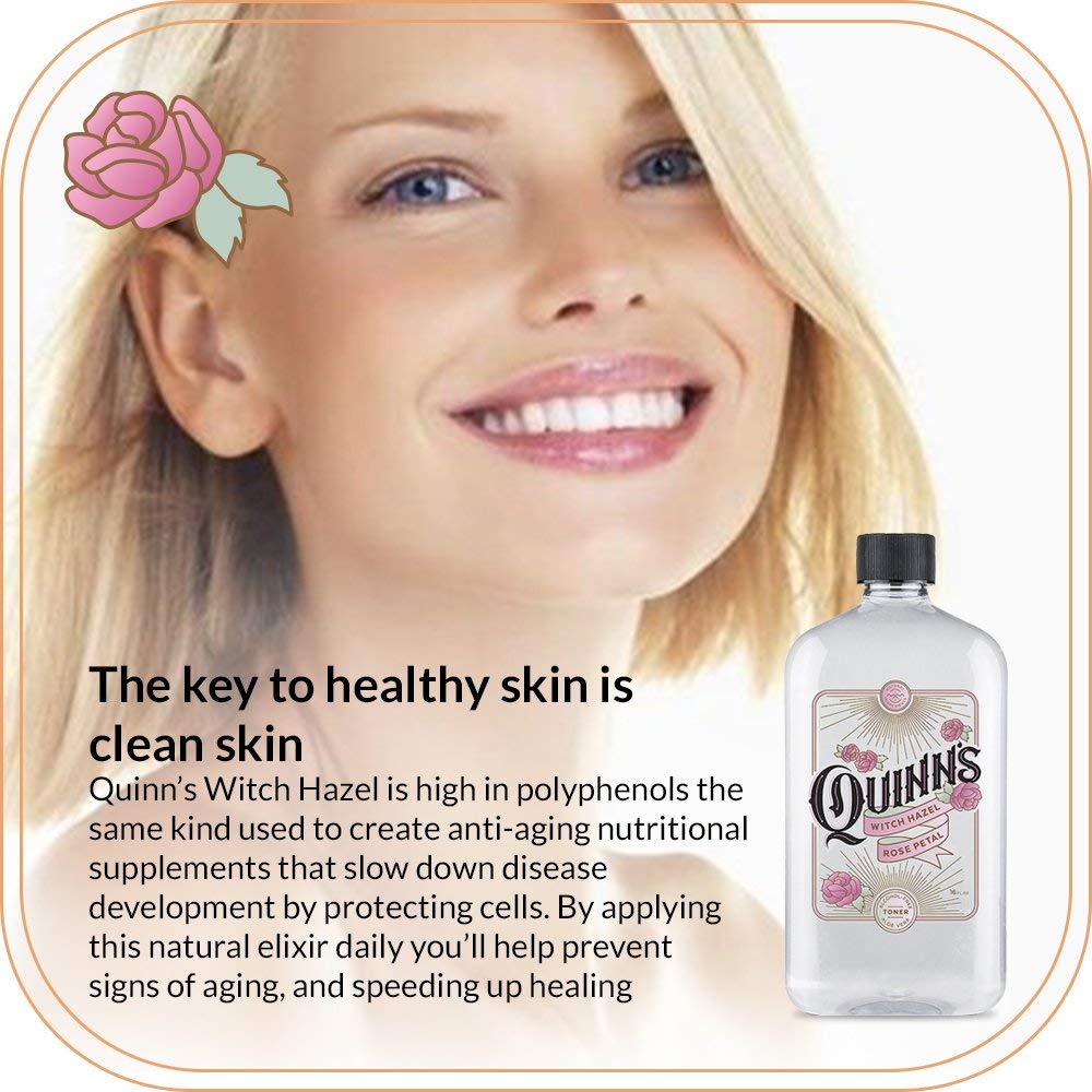 Quinn's Pure Castile Organic Unscented Liquid Soap 32 oz Alcohol Free Rose Witch Hazel with Aloe Vera 16oz