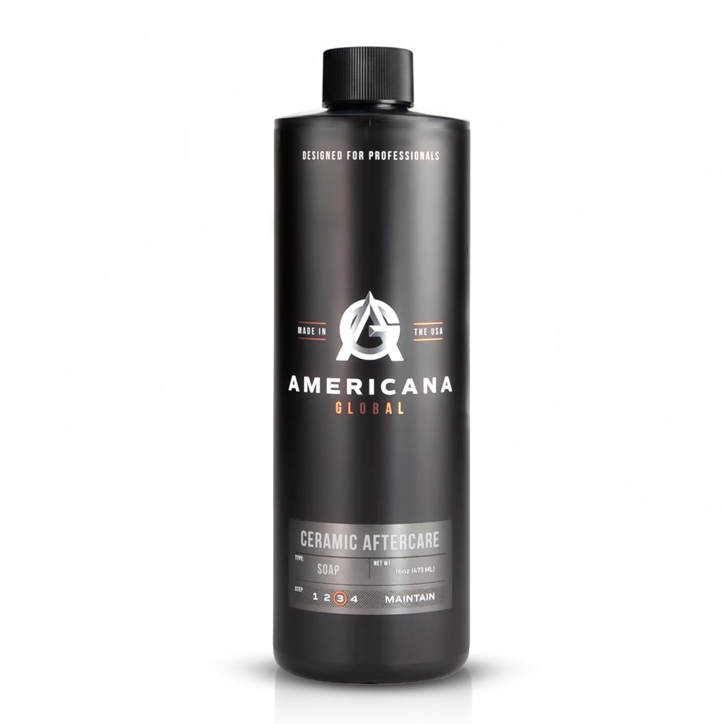 Americana Global Ceramic Aftercare Soap (16 fl. oz) – pH Neutral 2-in-1 Car Shampoo for Ceramic Coatings, Made in USA, High Foaming, Safe on All Surfaces, Boosts Hydrophobic Protection