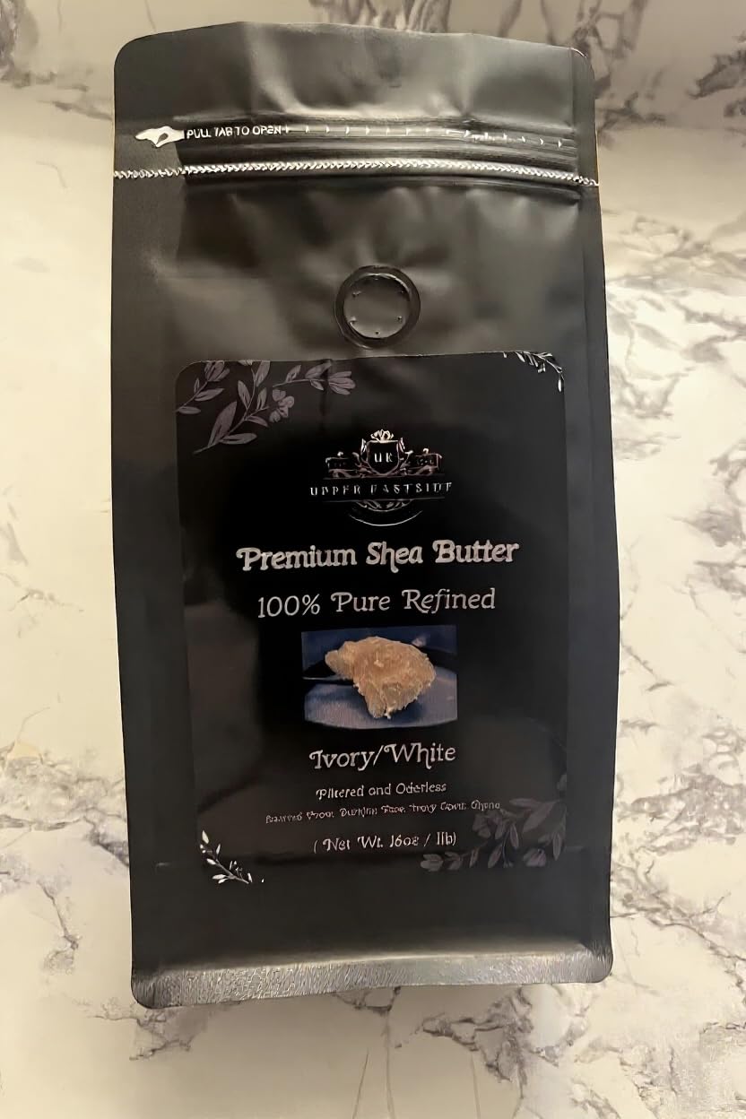 Upper EastSide L.L.C Premium Refined Unscented Raw Shea Butter, Natural Pure Form, 1 Pound
