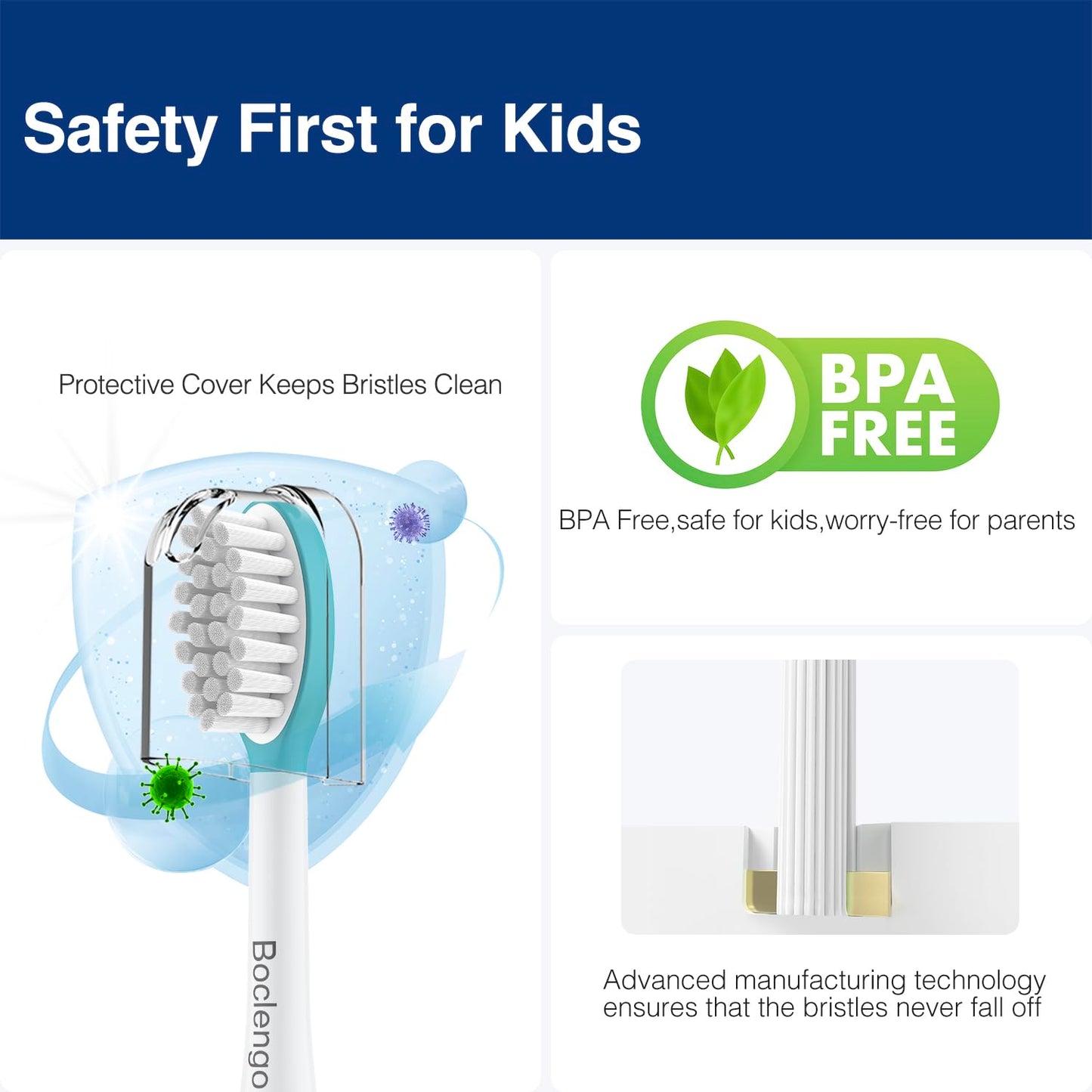 Boclengo Kids Replacement Heads for Philips Sonicare Kids Toothbrush Heads (for 7+ Years Old),for Phillips Sonicare HX6042/94, HX6340,HX6321,HX6320/30,Standard Child Brush Head for Philips Sonic Care