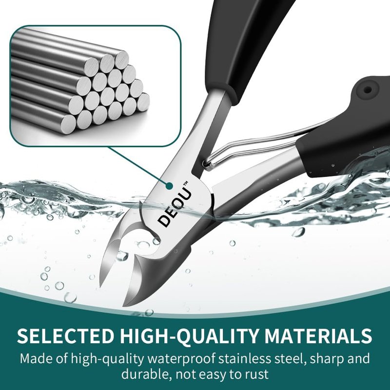 Heavy Duty Toenail Clippers - Large Opening for Embedded Growth & Rough Nails | Stainless Steel Home Pedicure Tool for Men & Women