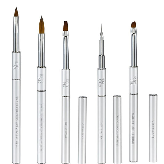 Tones Twin Head Nail Art Gel Brush - Brush for Gel Nails - Ultra Precise Nail Sculpting and 3D Nail Art Brush (#4 Flat & Spatula)