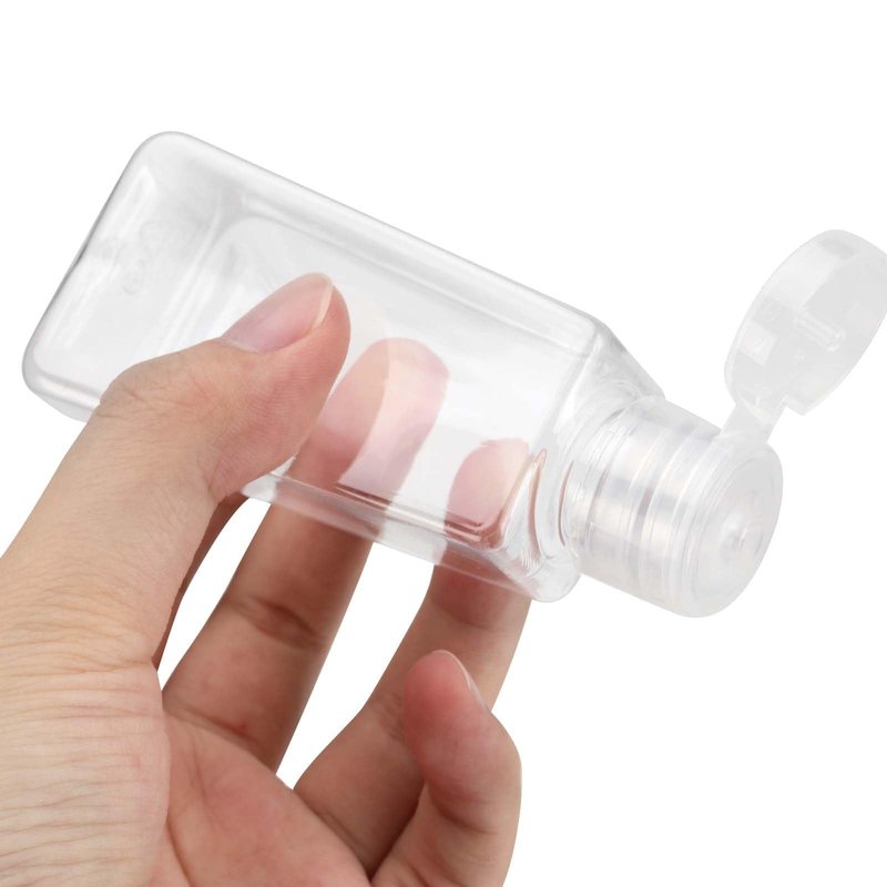 JAPCHET 80 PCS 2 oz Plastic Empty Bottles with Flip Cap, Refillable Travel Size Bottles Small Portable Flip Cap Containers for Lotion, Essential Oils, Shampoo and Toiletries