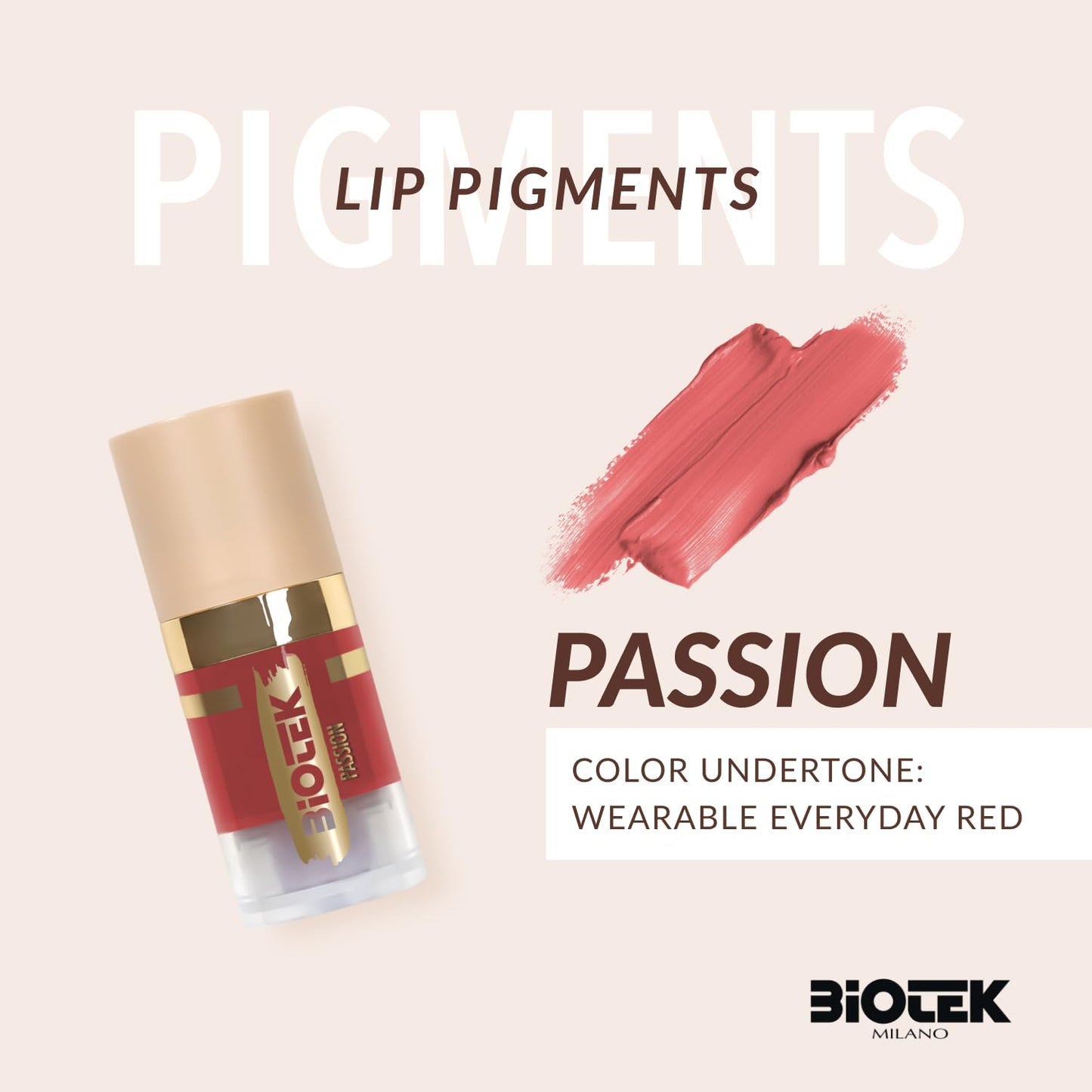 Biotek Lip Pigment - Coral Red Permanent Makeup | 0.24 fl. oz. Made in Italy