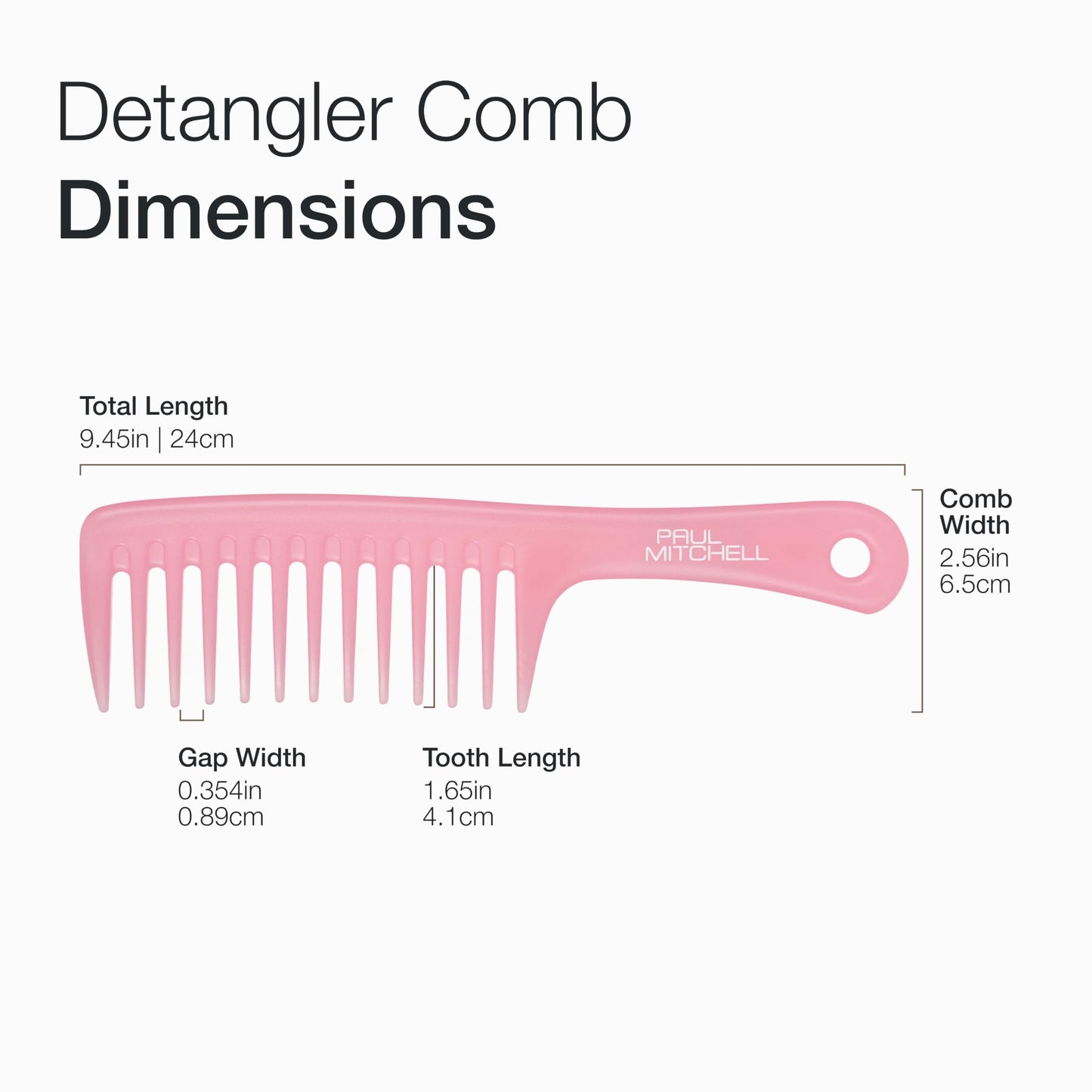 Paul Mitchell Detangler Comb, Wide Tooth Comb Detangles Wet or Dry Hair, Guava Pink