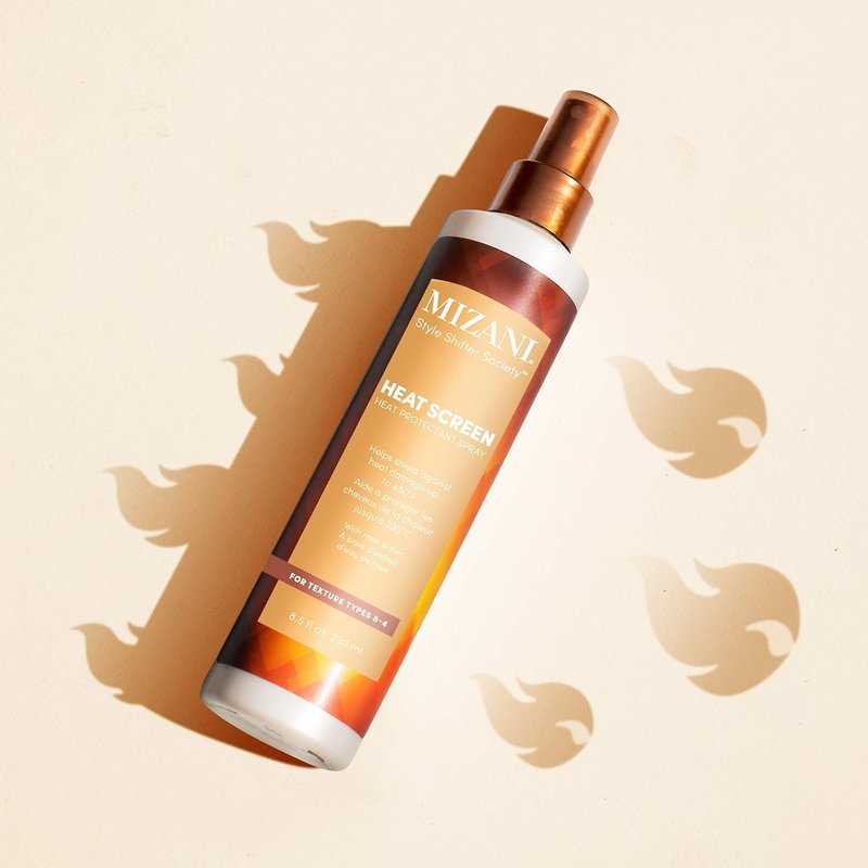 Mizani Heat Protectant Spray - Anti-Frizz & Glossy Finish for Curly, Coily Hair | 8 oz