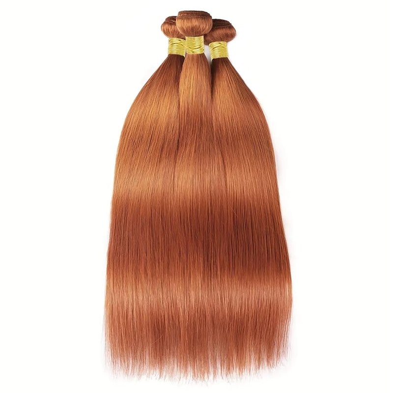 Color #350 Bundles Human Hair Orange Ginger Straight Bundles 12 14 16 Inch Unprocessed Brazilian Virgin Hair Extensions