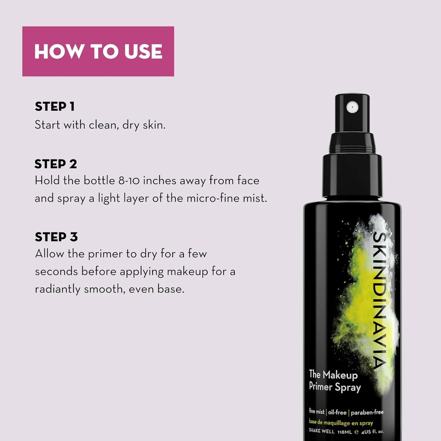 Skindinavia Makeup Primer Spray - Oil Control & Shine Minimizer for Oily Skin | 4 Oz Mattifying Base