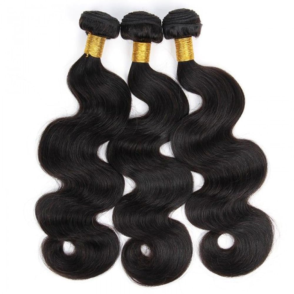 Body Wave Bundles Human Hair 14 14 14 Inch Human Hair 3 Bundles 100% Unprocessed Brazilian Raw Weave Bundle Human Hair Extensions for Black Women Natural Color