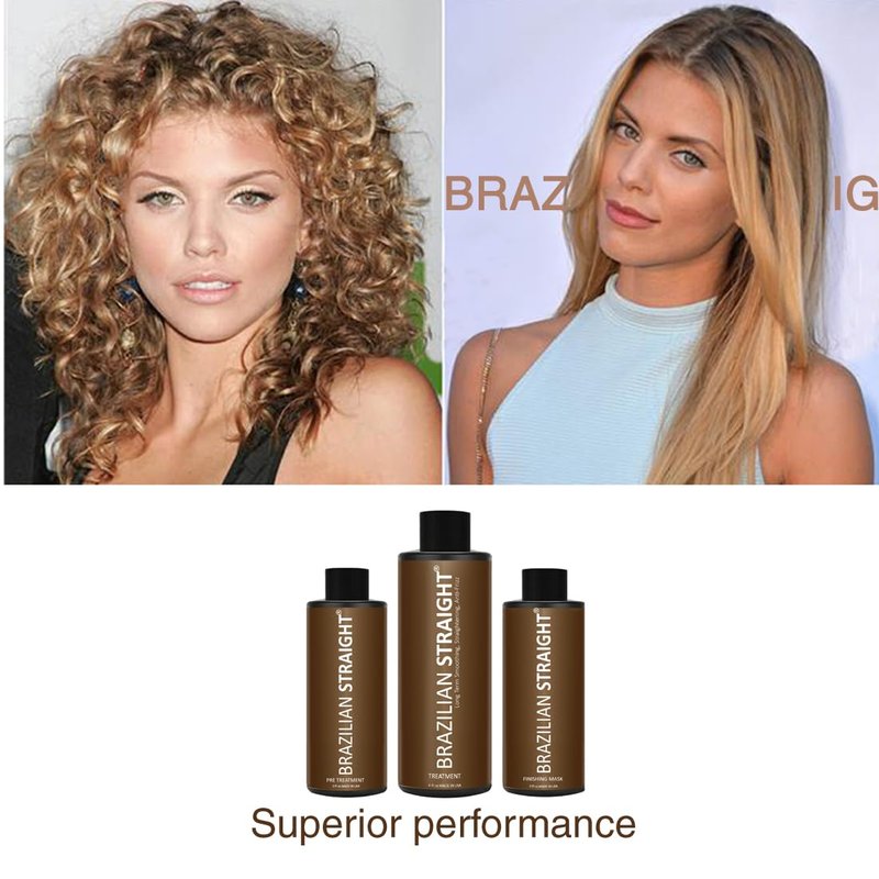Brazilian Straight Keratin Hair Straightener Cream - Smoothing Treatment for All Hair Types | 3PC Set