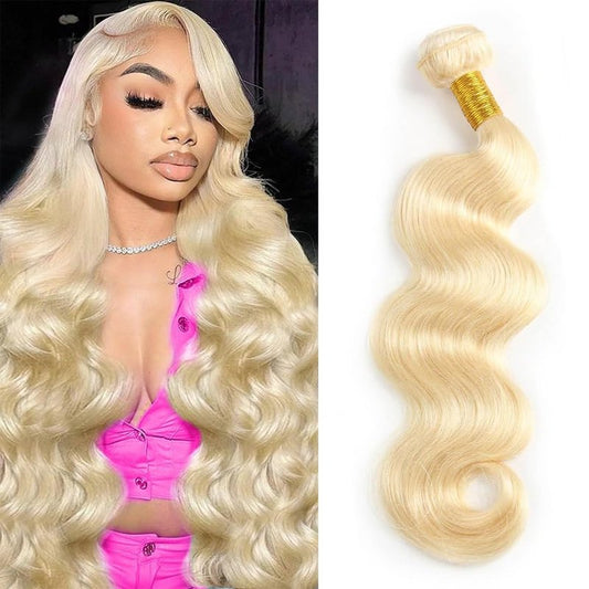 613 Bundles Blonde Bundles Human Hair 14 Inch 613 Body Wave bundles 100% Unprocessed 12A Grade Brazilian Virgin Hair Bundles 1 Bundle Human Hair 613 Blonde Bundle