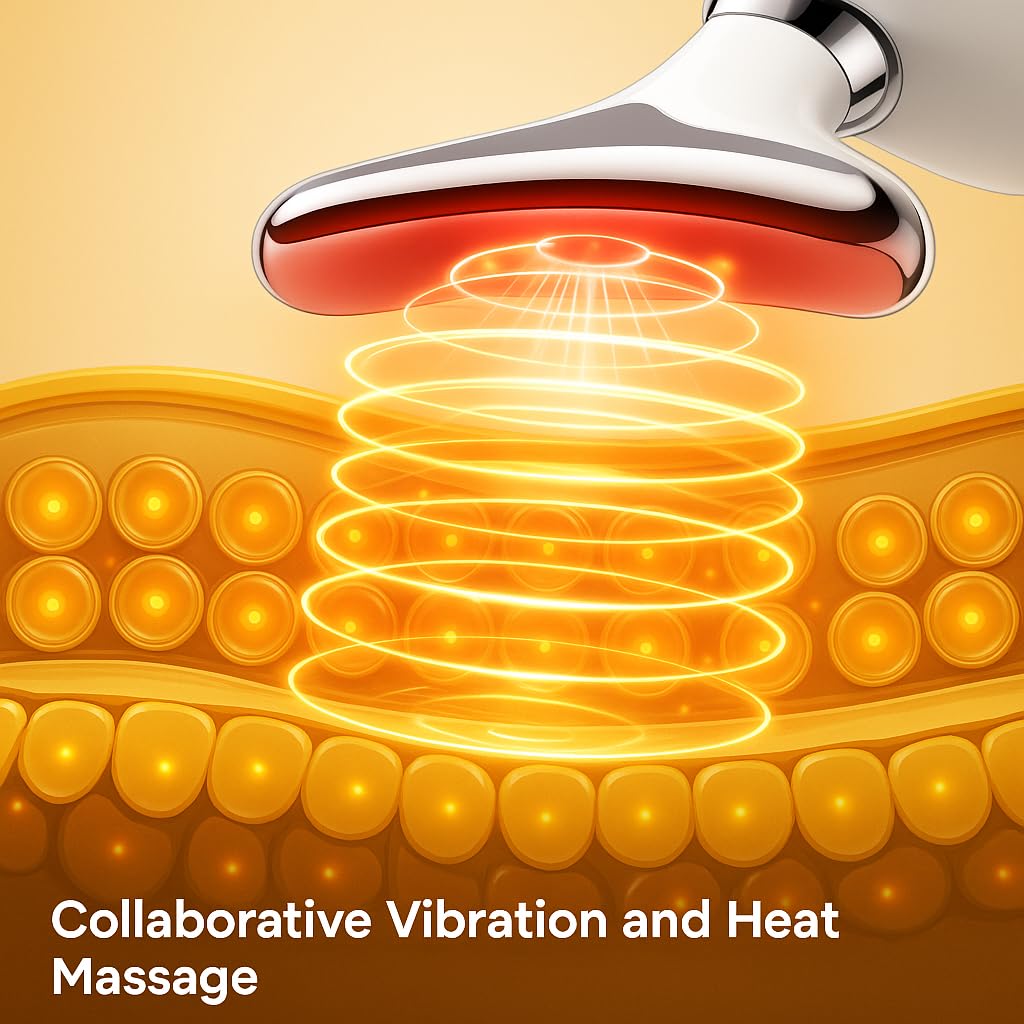 Face and Neck Massager with 7 Colors LED Light Therapy, Multi-Functional, Skincare Tool for Wrinkles & Relaxation,Facial Massager