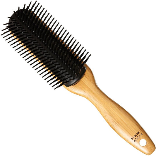Sam Villa 9-Row Brush With Bamboo Hair Brush Detangler