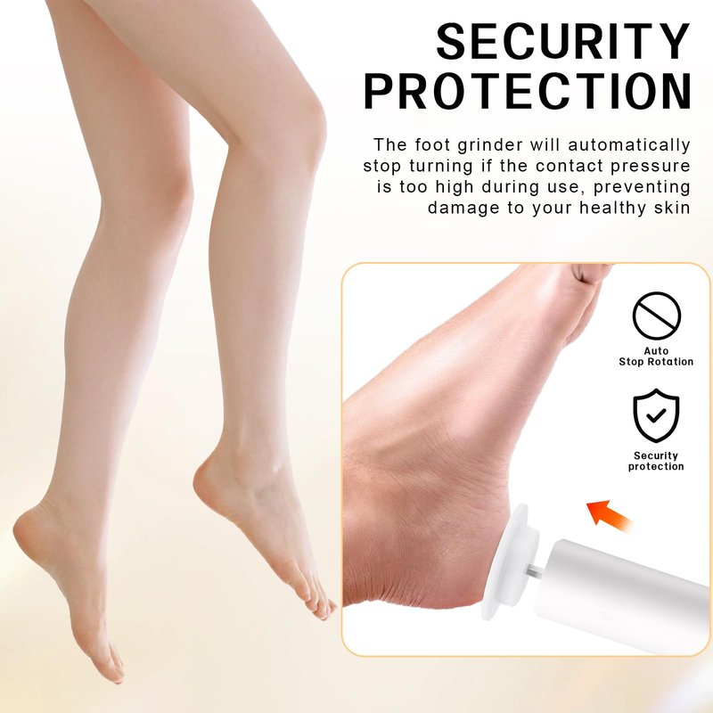 Electric Feet Callus Remover,Electric Foot Files for Men & Women,Pedicure Tool for Feet Dead Skin,Good Gift for Any Occasion,Professional Callus Remover With a Mini,Portable,Lightweight Design (White)