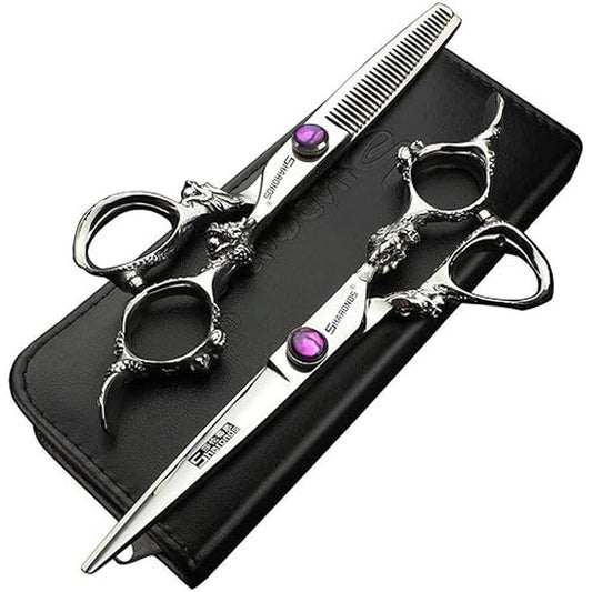 6" Professional Hairdressing Scissors Set, Hair Clipper/Household Stainless Steel Hair Clipper (6" Silver Set)