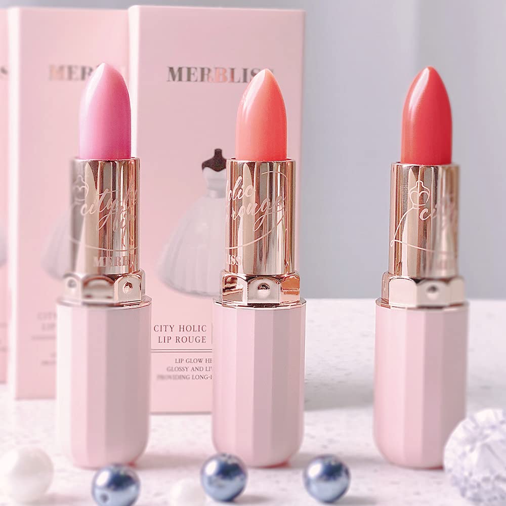 MERBLISS City Holic Lip Glow (#01 Napoli Pink) Daily Tinted Lip Balm Moisturizing Lip Care, Essential Oil, Vitamin E and C for Glossy and Smoother Lips, Soft Buttery Texture