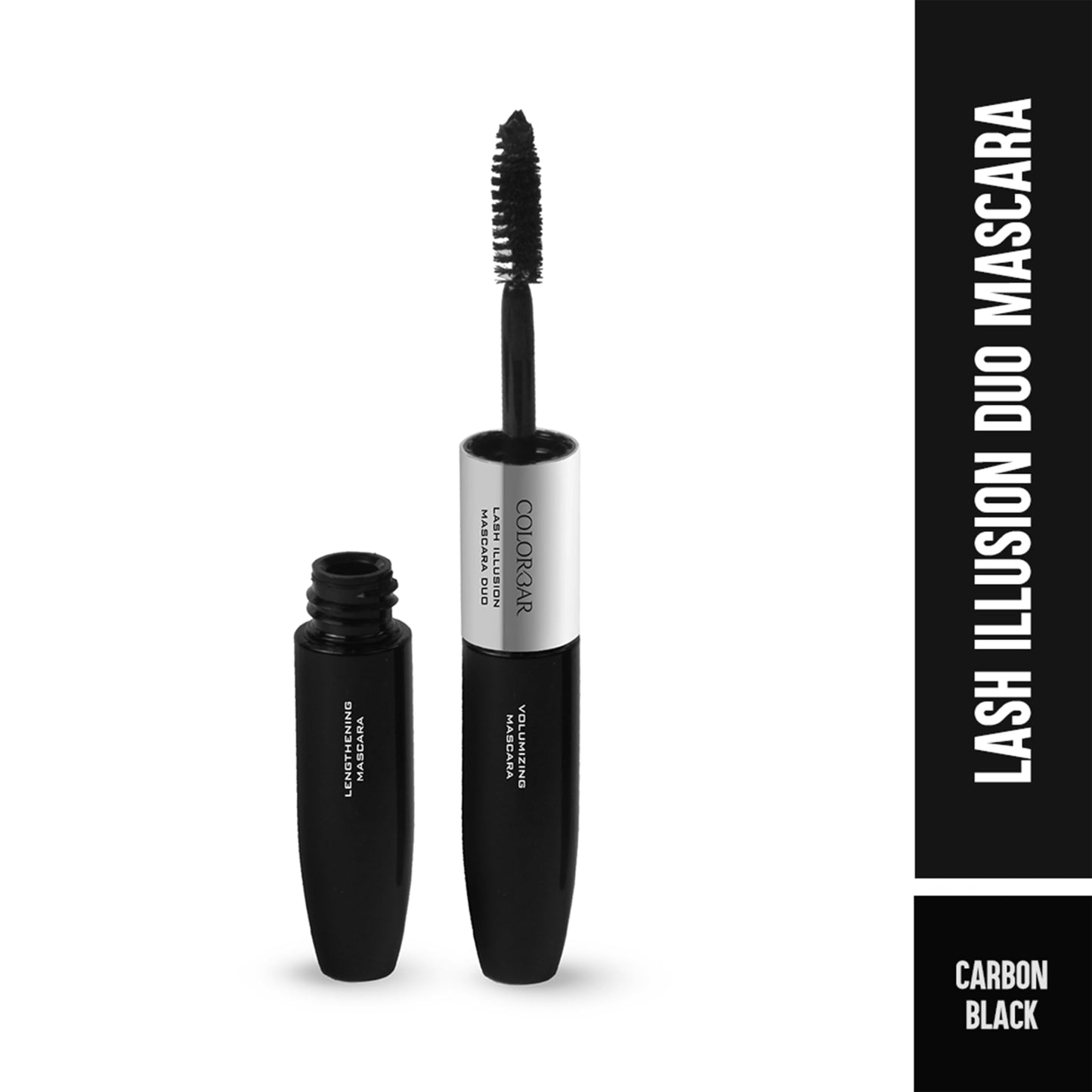 Colorbar Lash Illusion Mascara Duo - Lash Lengthening and Volumizing Mascara - Clump-Free, Crease-Proof, and Non-Flaking - Black - 0.27 oz